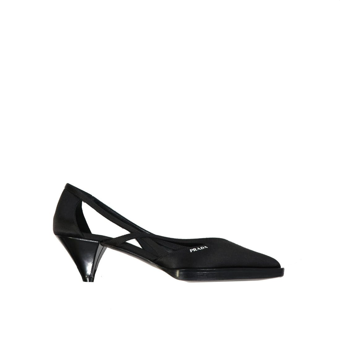 Prada 55mm Cut-Out Satin Pumps