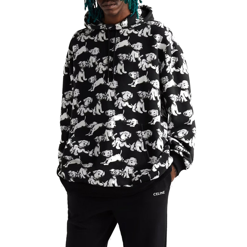 Celine Hooded Printed Dogs Sweatshirt – Siebentaschen