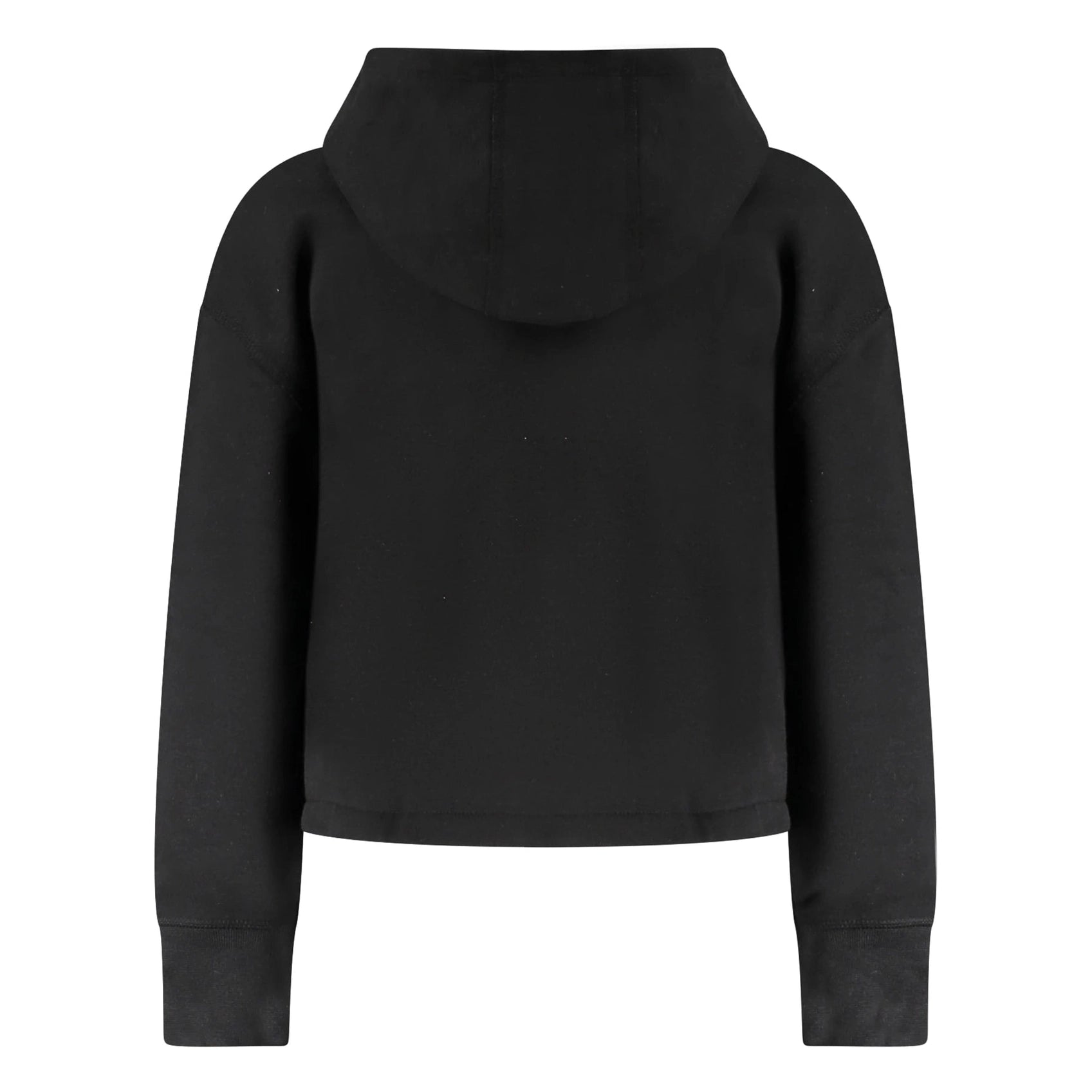 Kids Black Zip-Up Hooded Sweatshirt with Long Sleeves