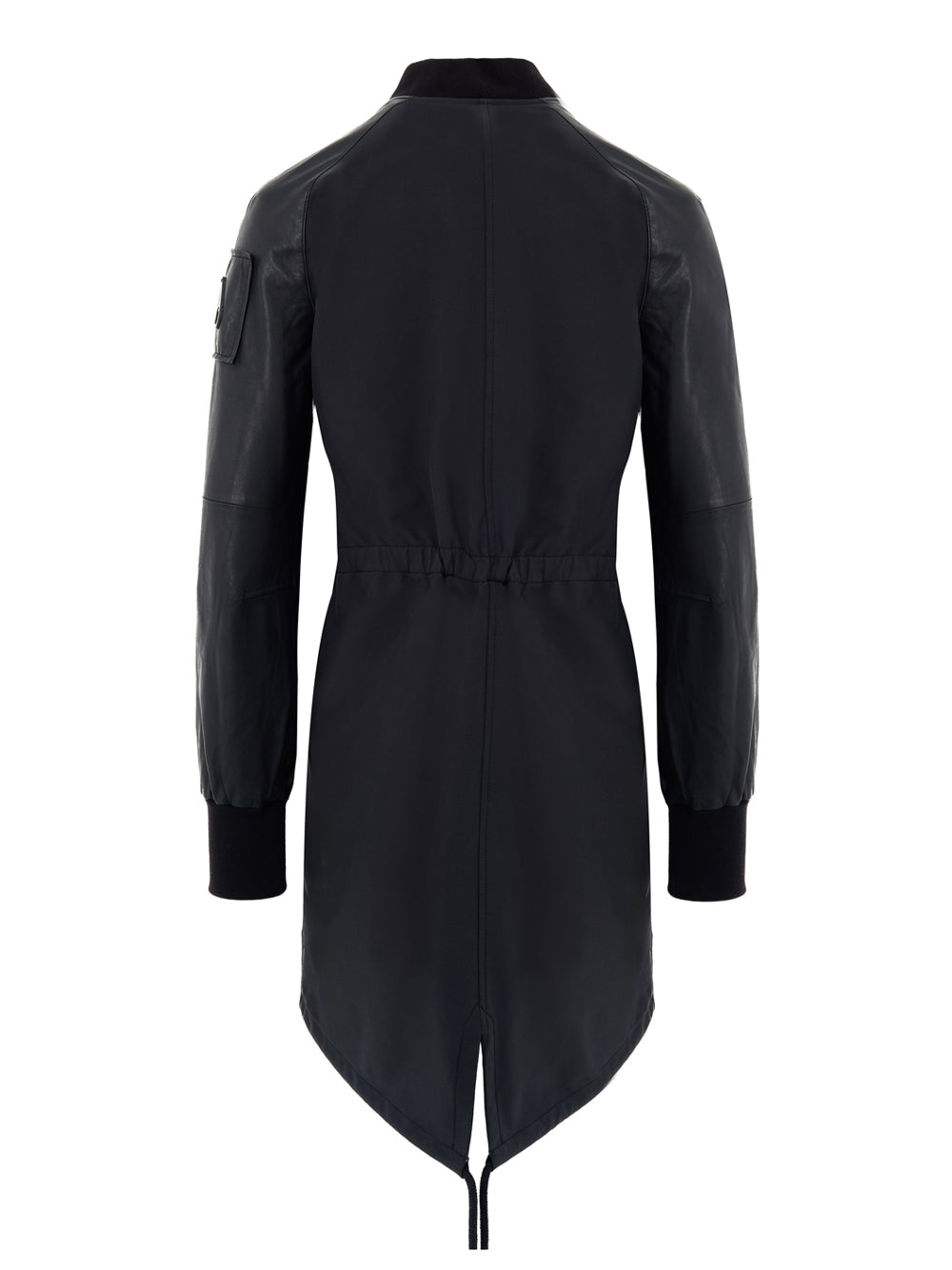 Black Parka in Technical Fabric and Leather by Moose Knuckles