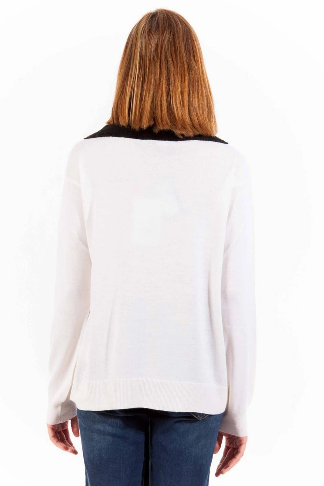 LOVE MOSCHINO WHITE WOMAN SWEATER