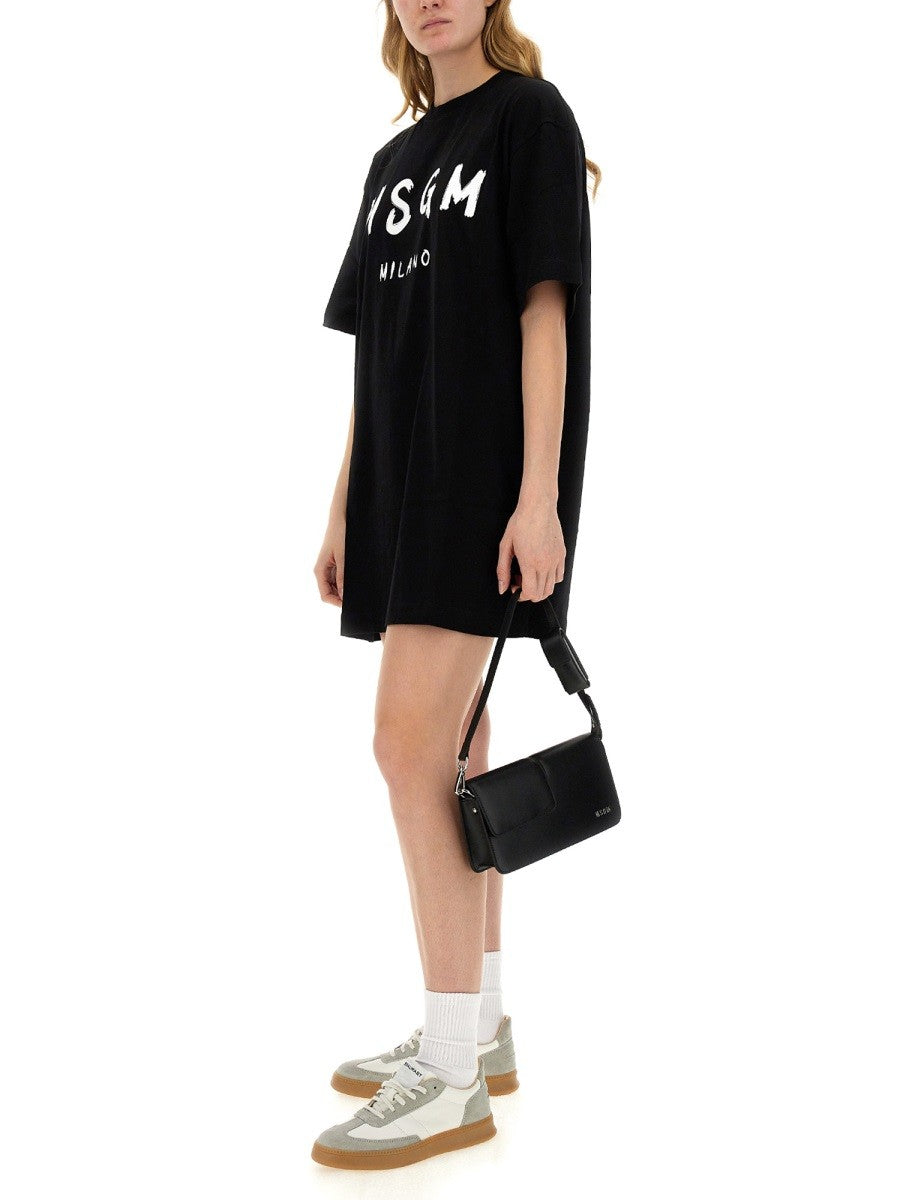 msgm BRUSHED LOGO DRESS