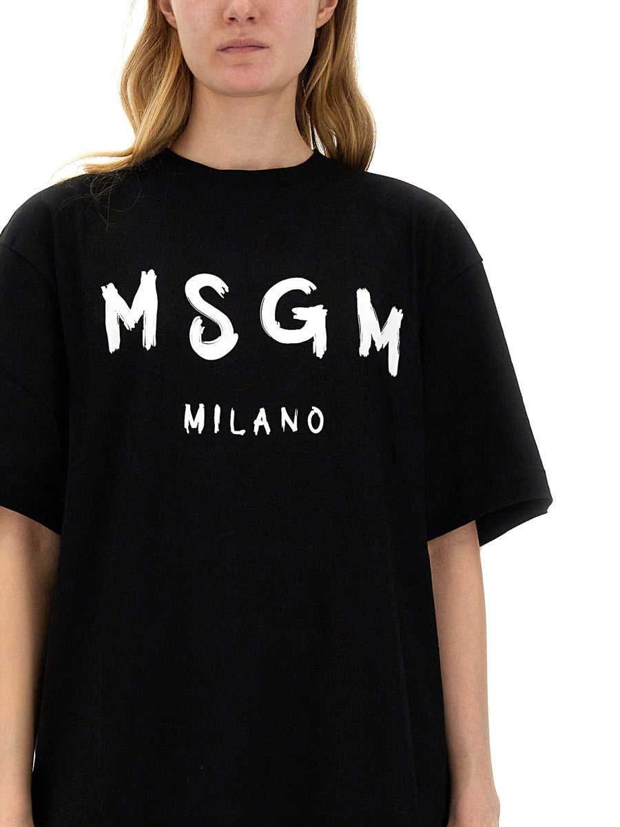 msgm BRUSHED LOGO DRESS