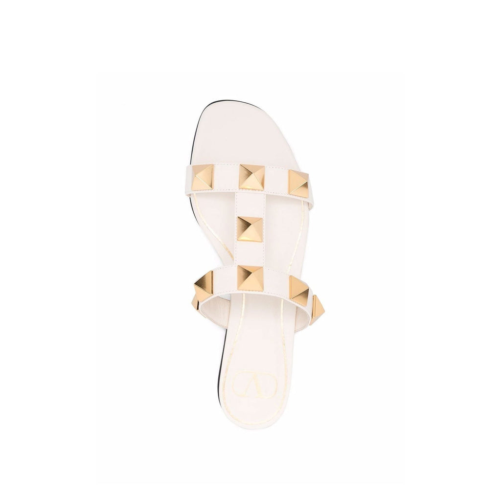 Valentino Garavani Roman Stud Leather Flat Sandals