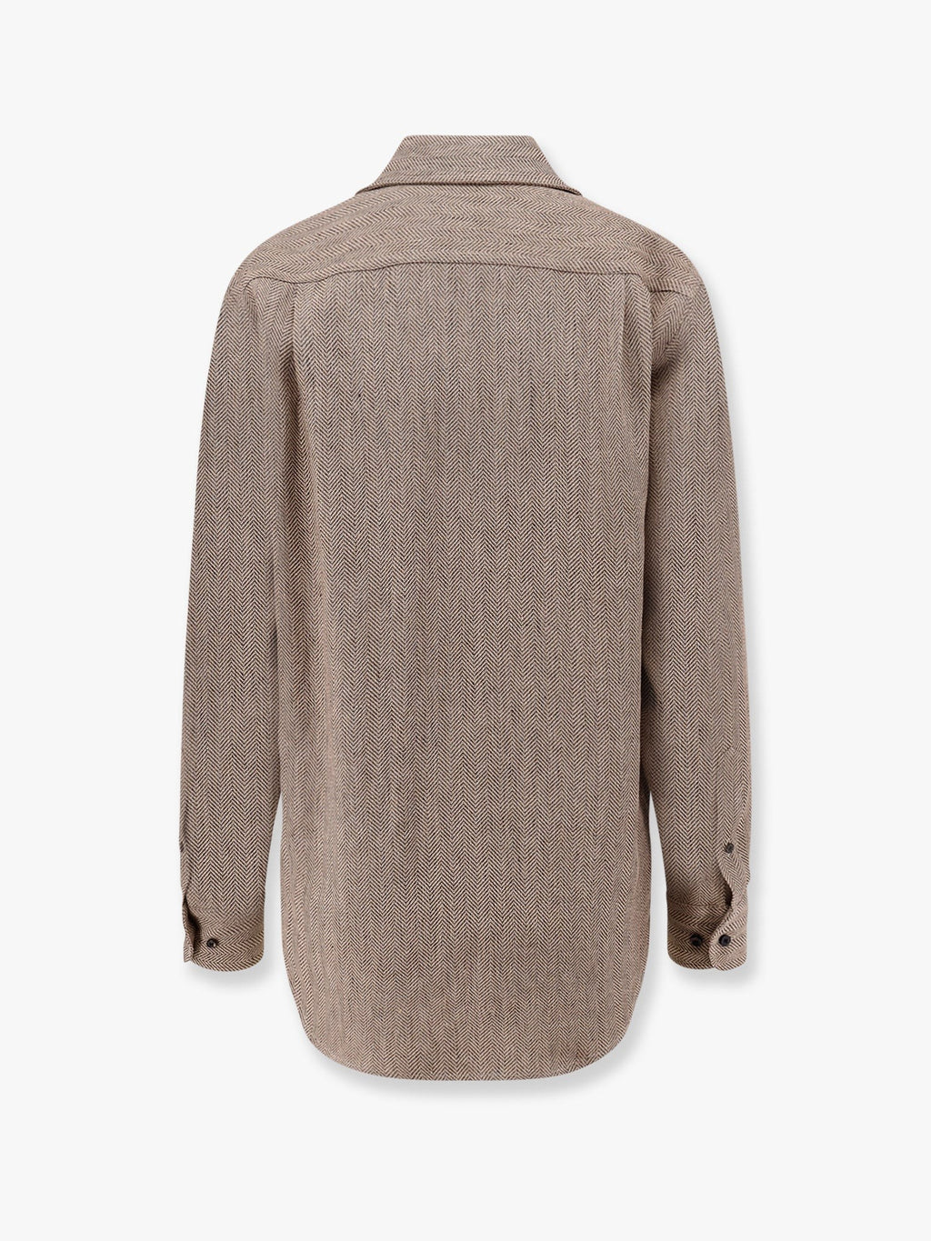 LORO PIANA André linen shirt with herringbone motif