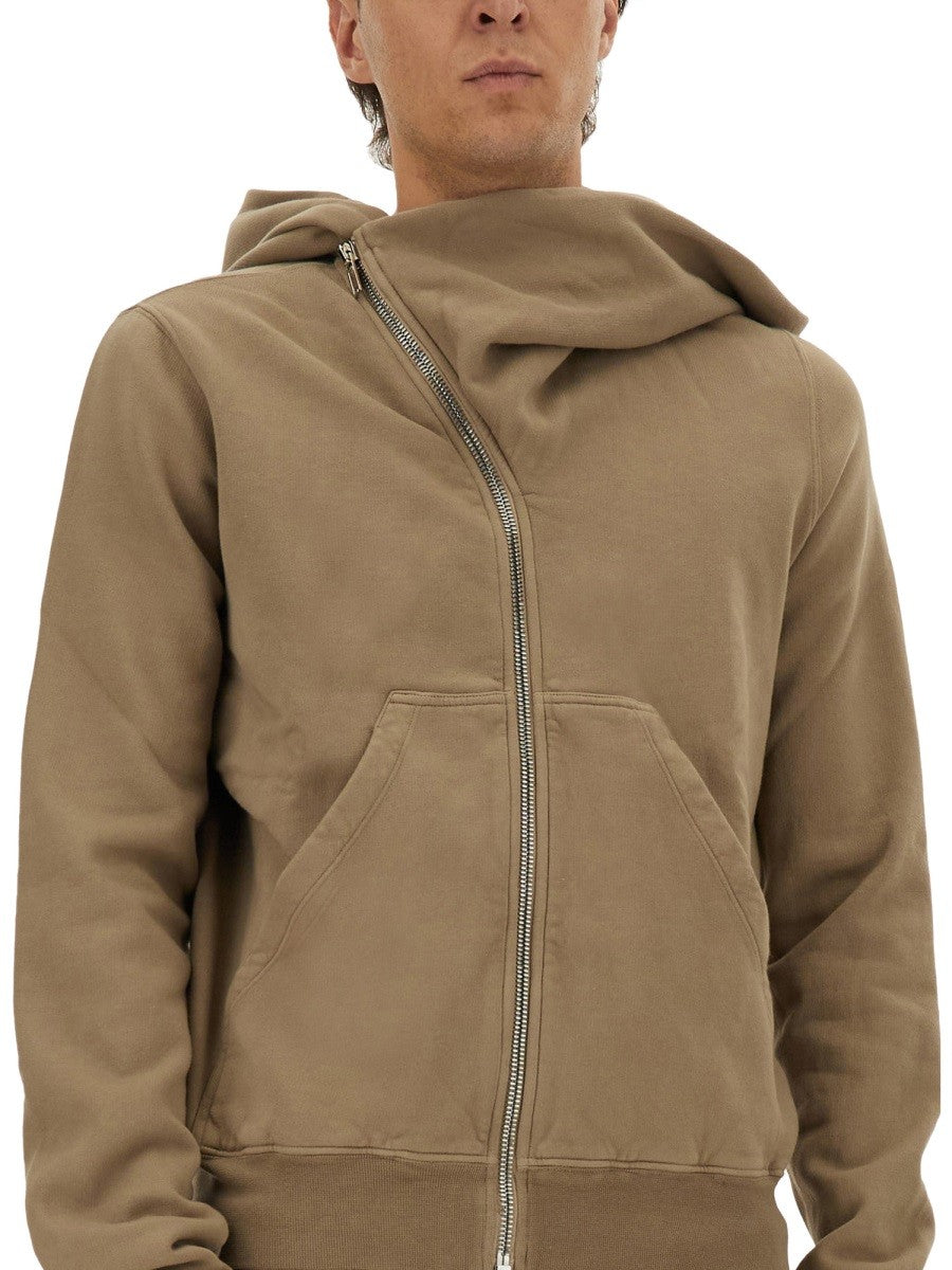 RICK OWENS DRKSHDW ASYMMETRICAL ZIPPER SWEATSHIRT