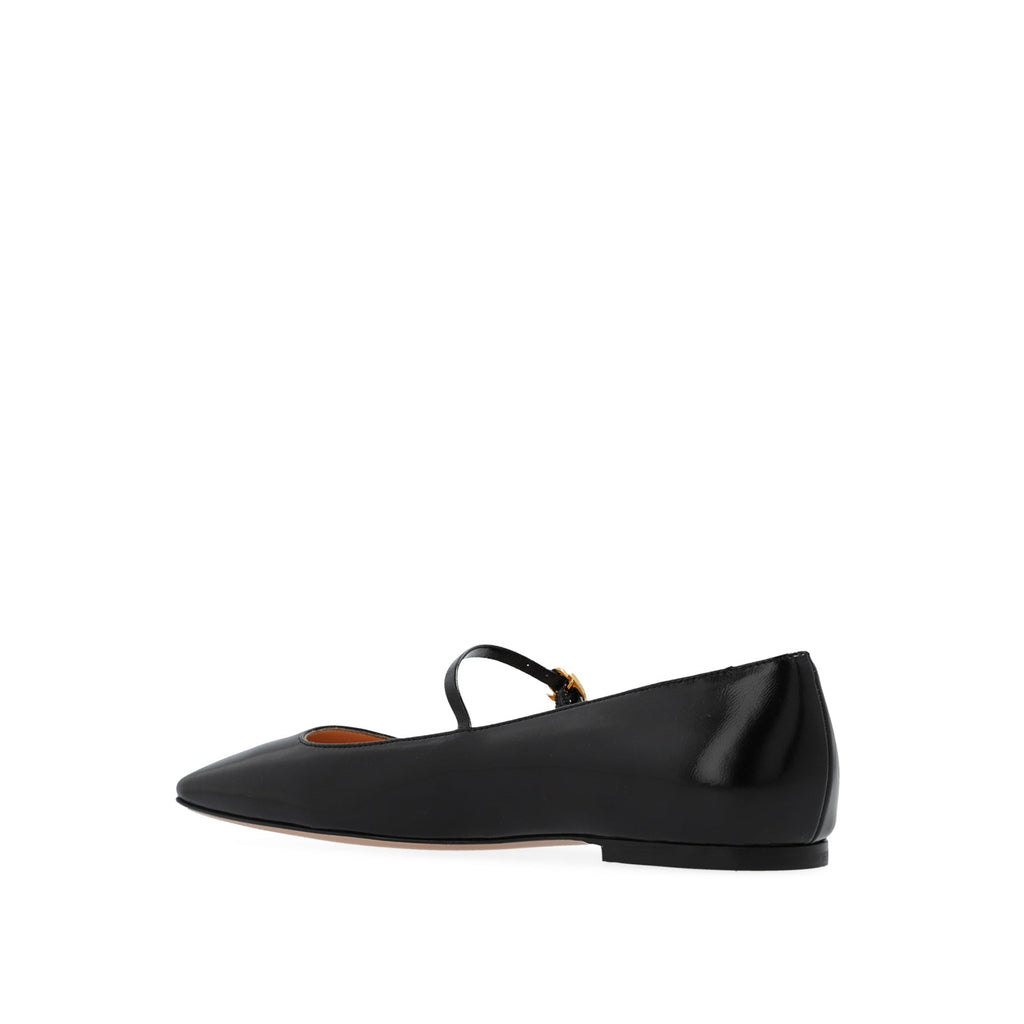 Gianvito Rossi Christina Leather Ballerina Flats