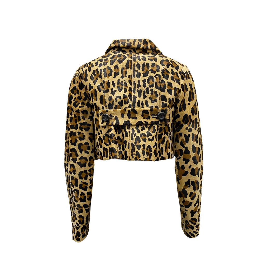 DSQUARED2 Leopard Calf Hair Cropped Jacket – Siebentaschen