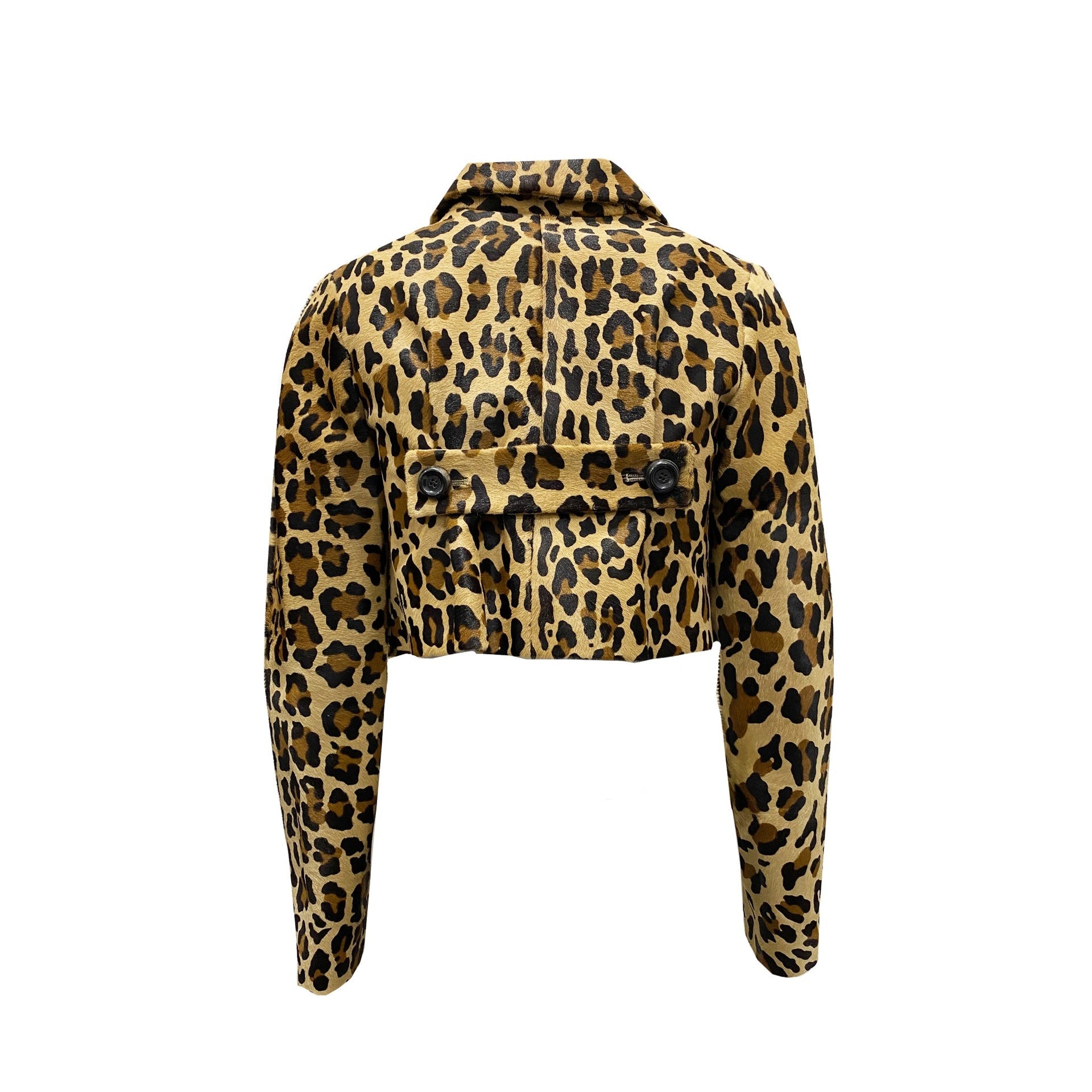 DSQUARED2 Leopard Calf Hair Cropped Jacket – Siebentaschen