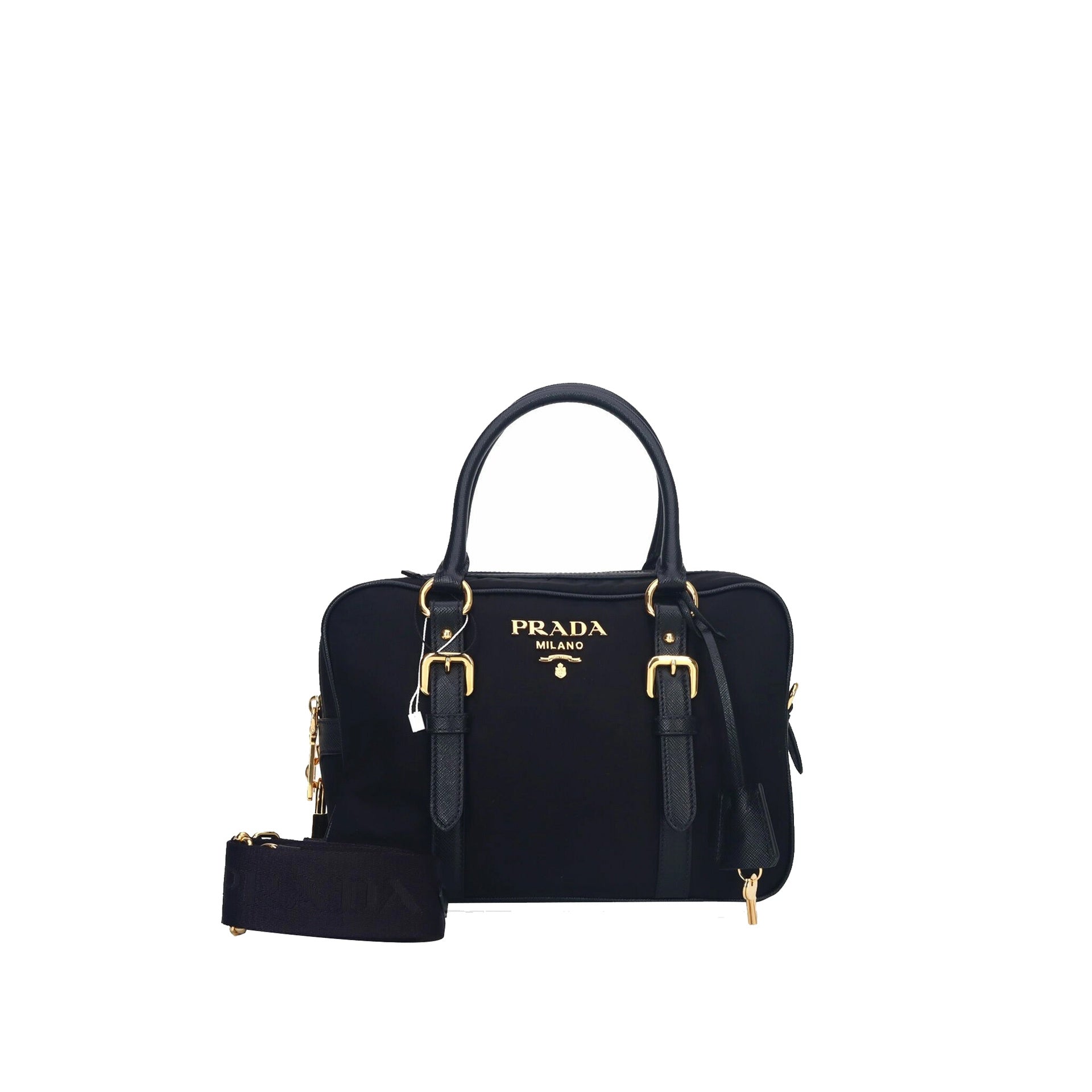 Prada Logo Nylon Top Hand Bag