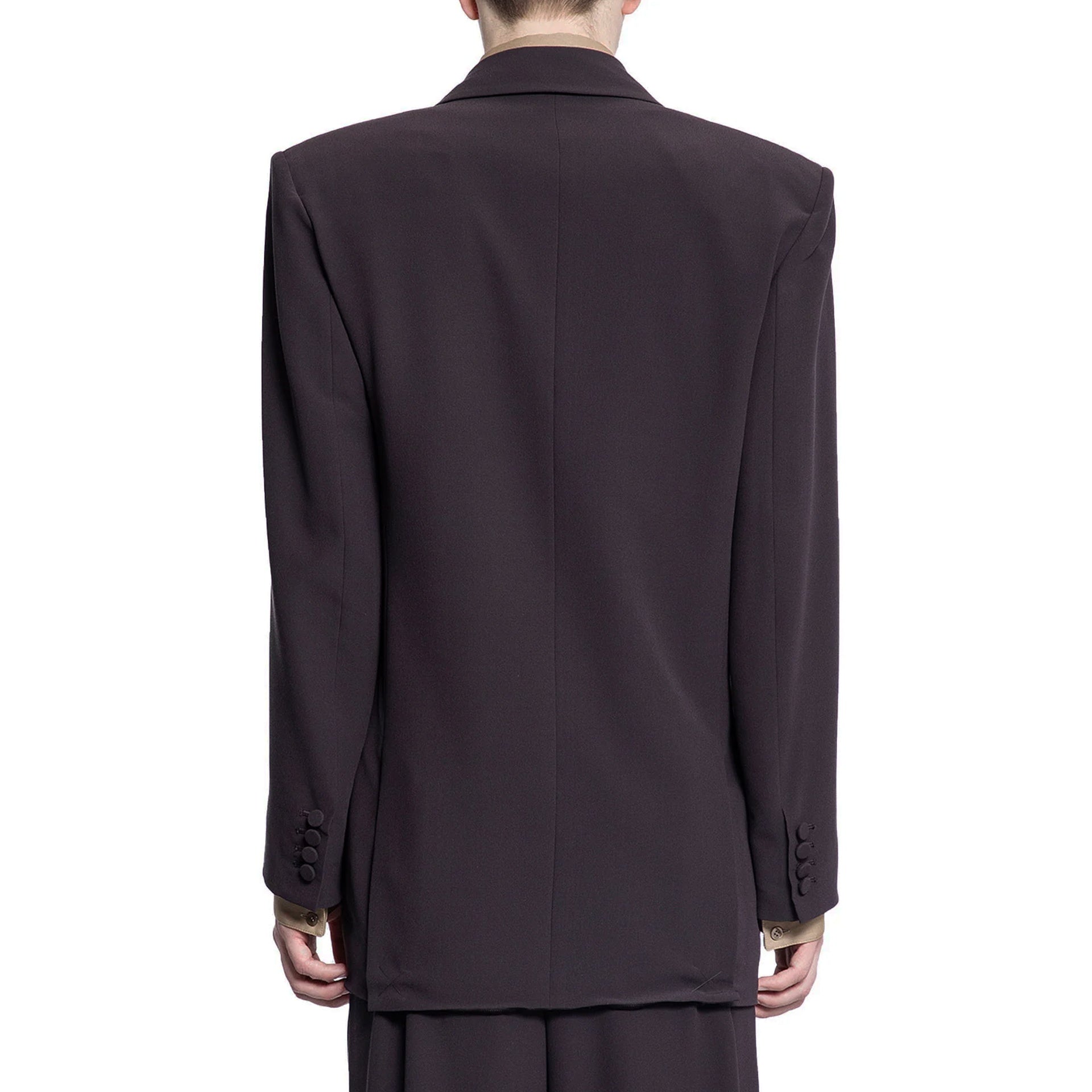 Saint Laurent Double-Breasted Silk-Crepe Blazer – Siebentaschen