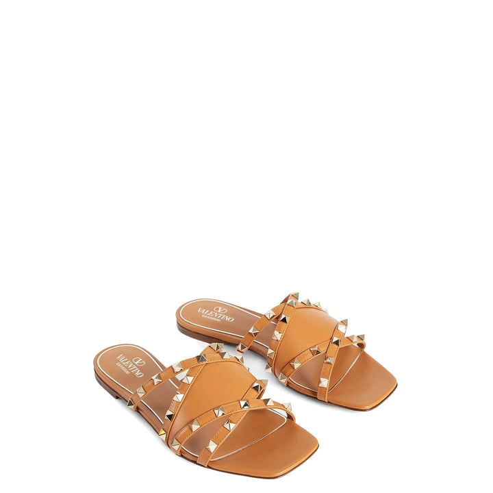 Valentino Garavani Rockstud Leather Flat Sandals
