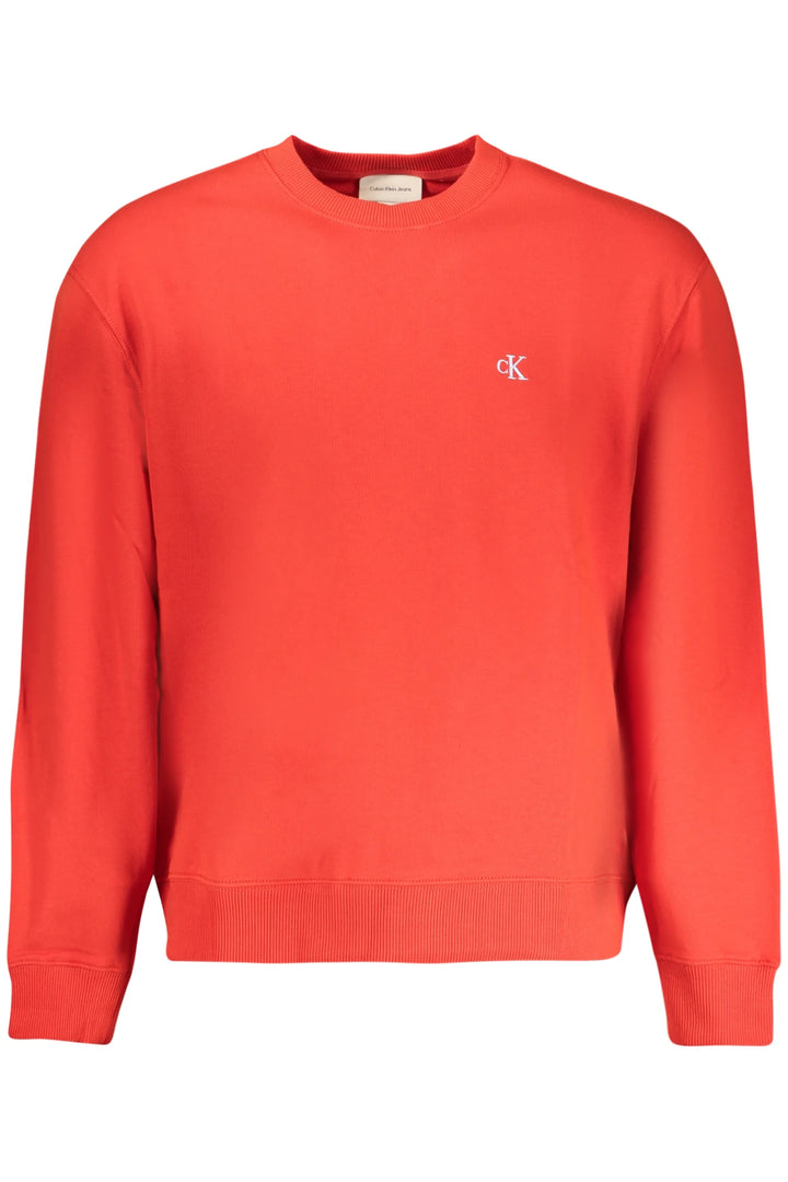 CALVIN KLEIN MEN&#39;S RED ZIP-UP SWEATSHIRT
