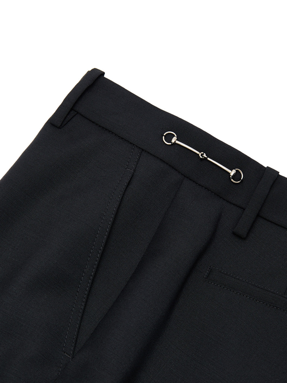 Gucci Men's Black Straight-Fit Trousers with Metal Logo Detail – Siebentaschen