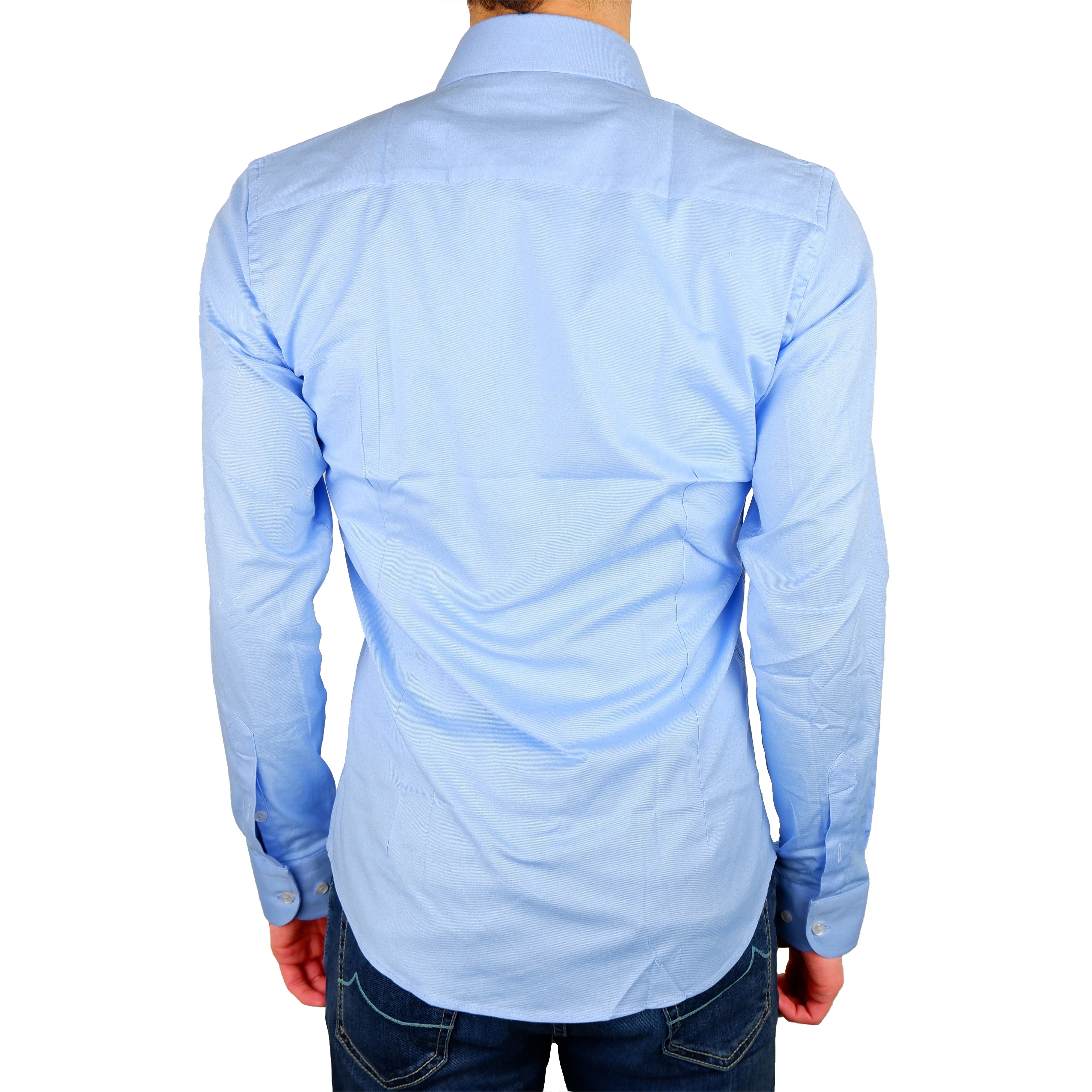 100% Milano Shirts Light Blue Man