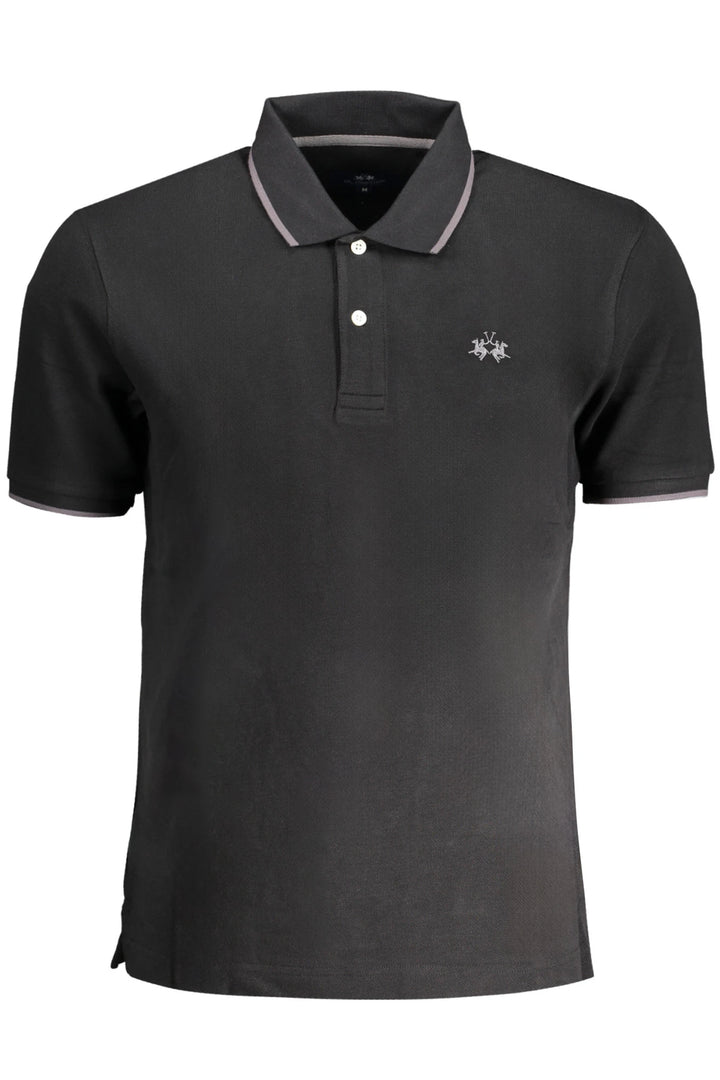 LA MARTINA MEN&#39;S SHORT SLEEVE POLO BLACK