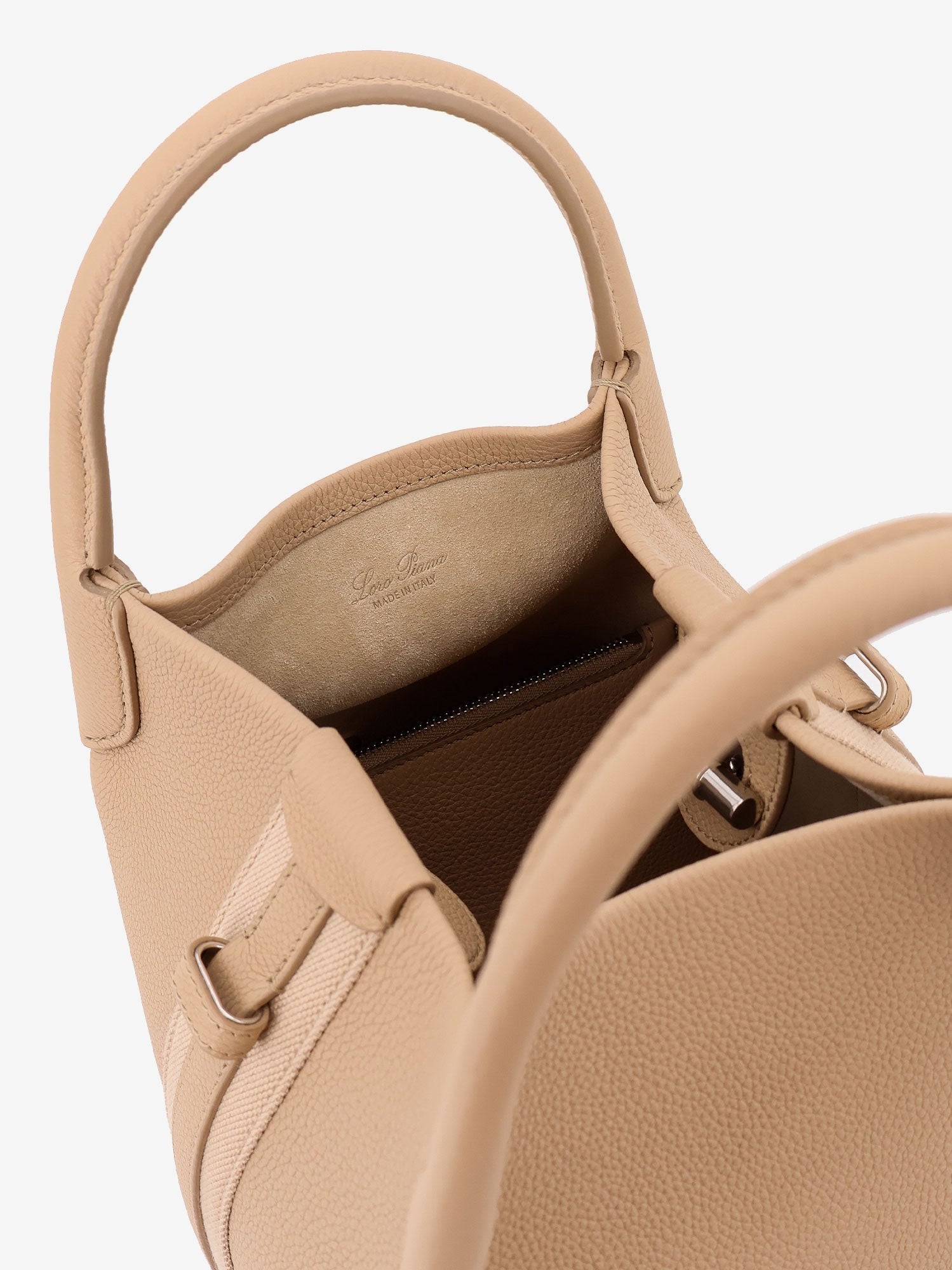 LORO PIANA Bale Small leather bucket bag