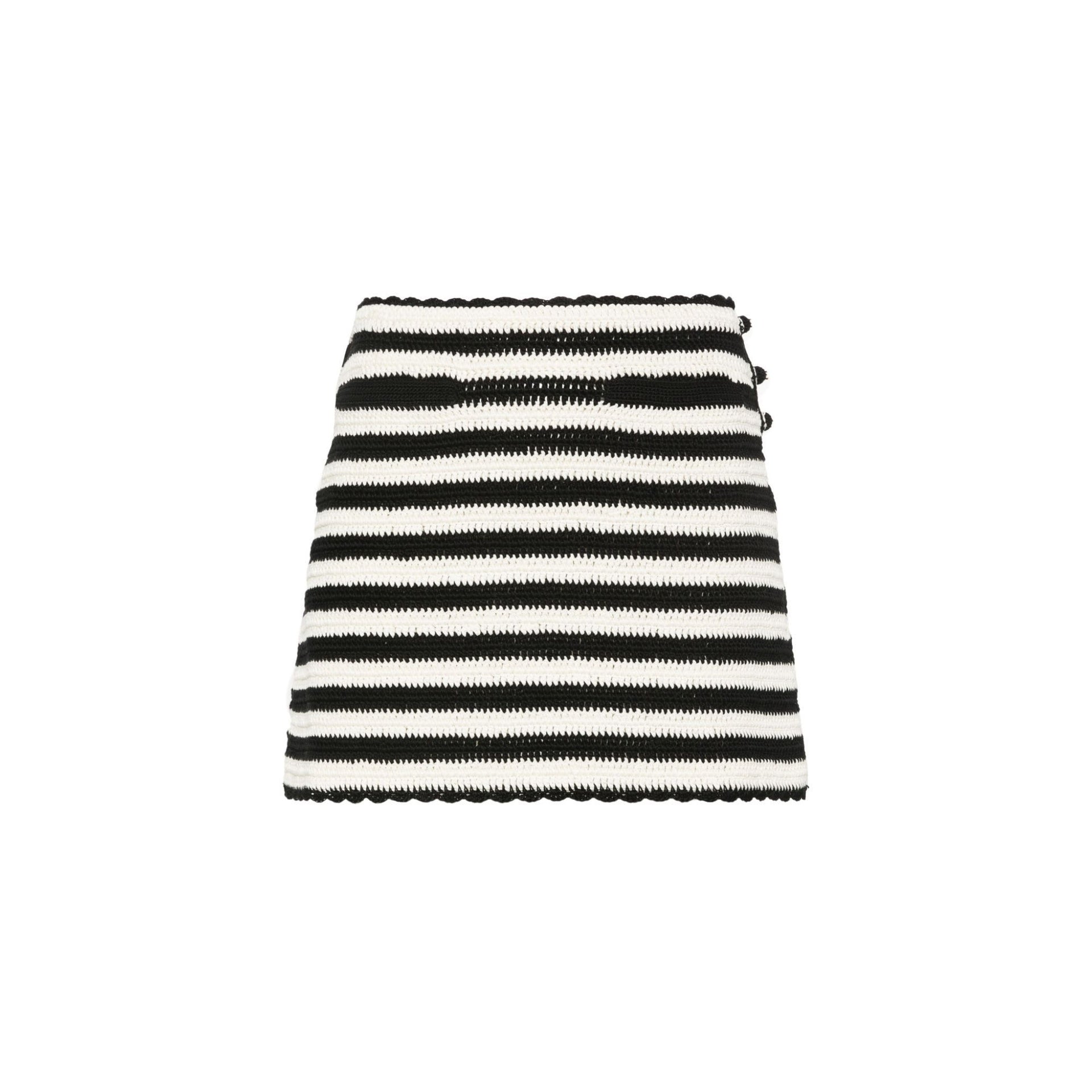 Celine Striped Crochet Mini Skirt