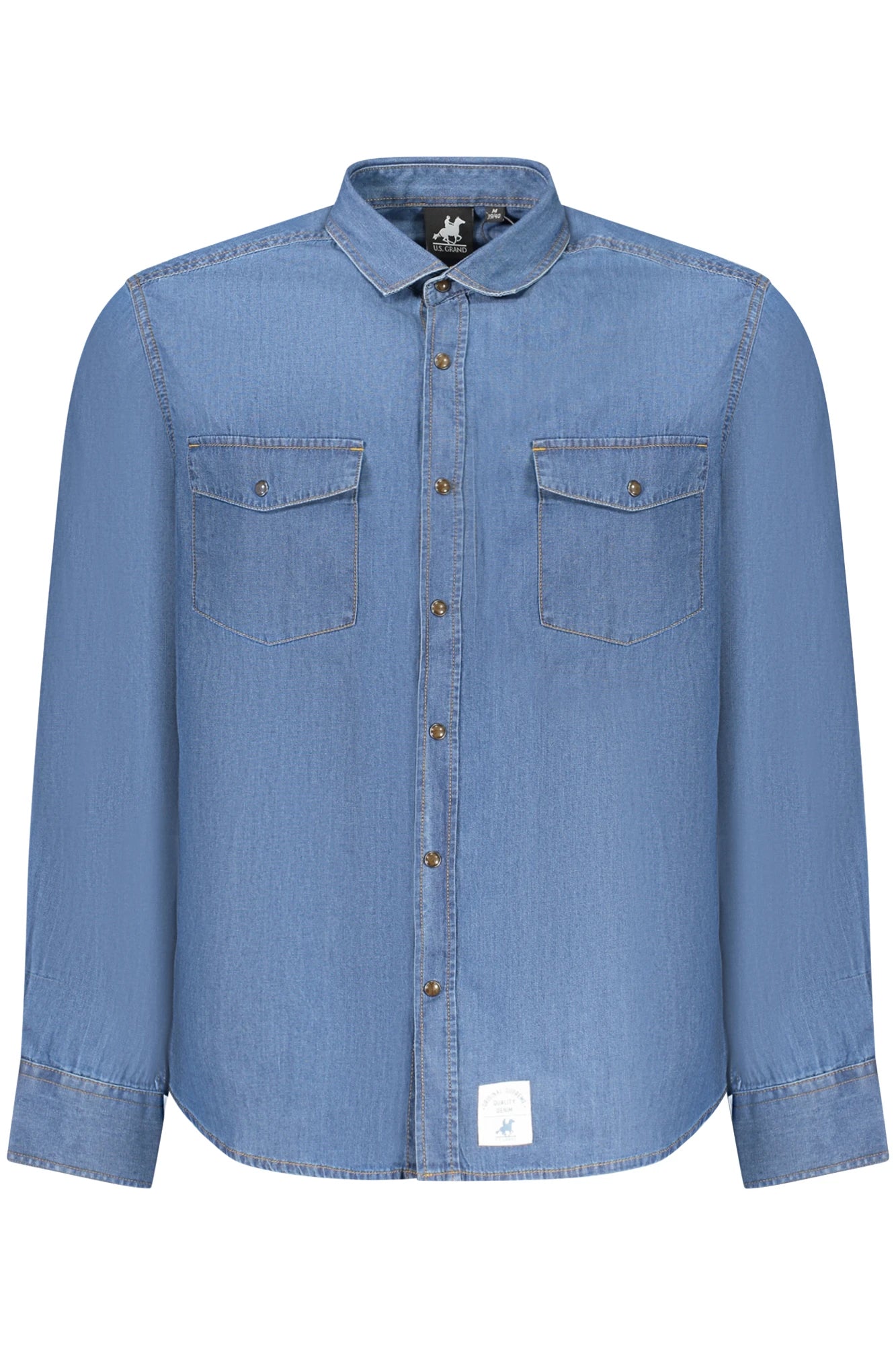 US GRAND MEN S BLUE LONG-SLEEVED SHIRT
