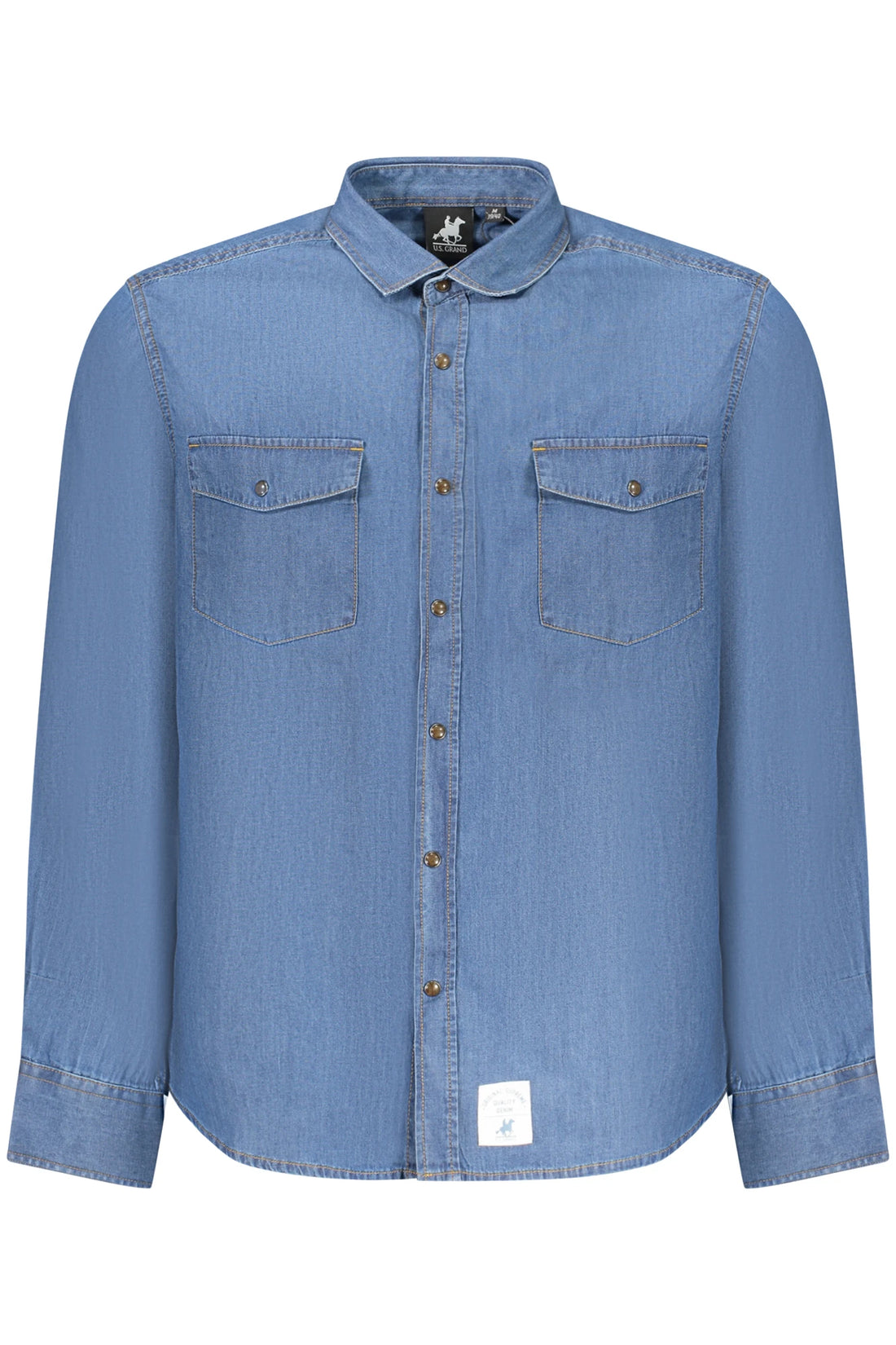 US GRAND MEN S BLUE LONG-SLEEVED SHIRT