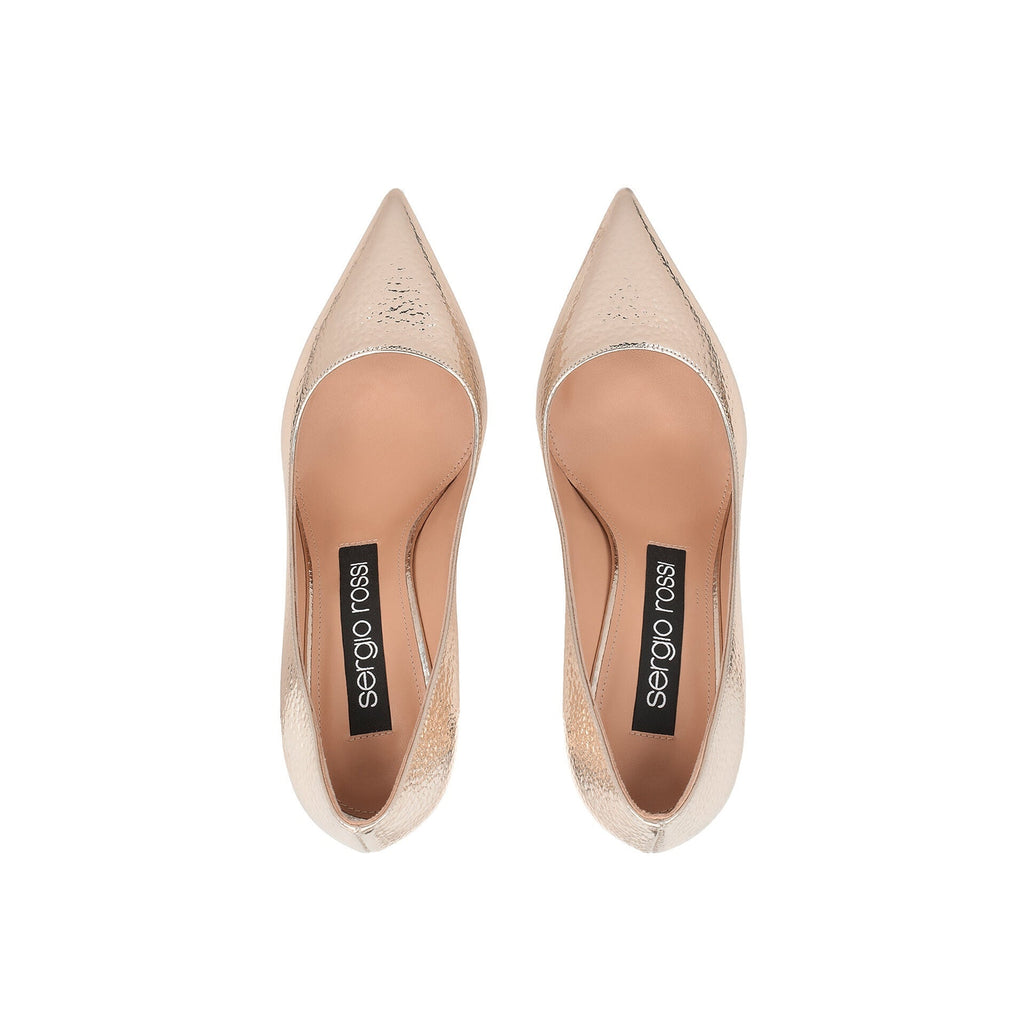 Sergio Rossi Godiva 090 Crack Mirror Leather Pumps