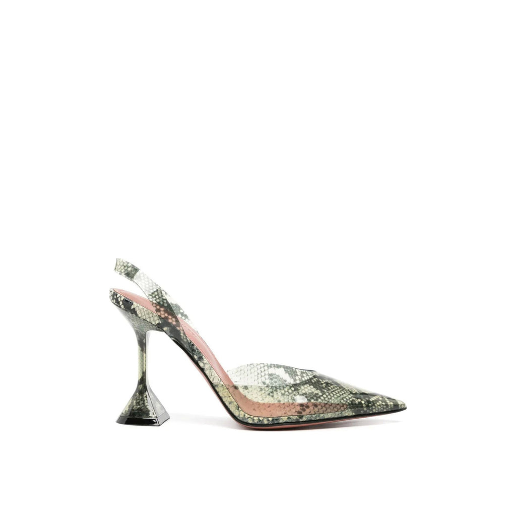 Amina Muaddi Holli Glass 95mm Snakeskin-effect Pumps