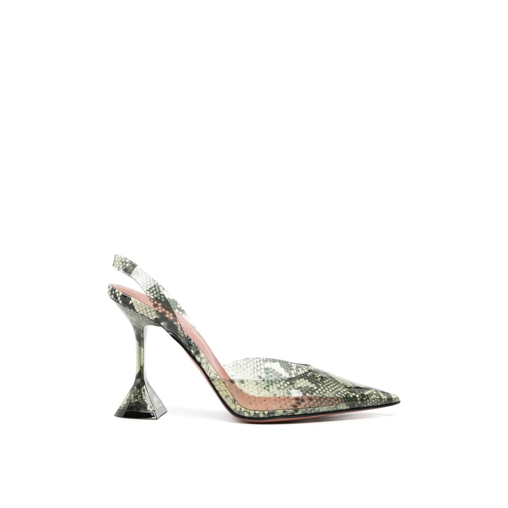 Amina Muaddi Holli Glass 95mm Snakeskin-effect Pumps