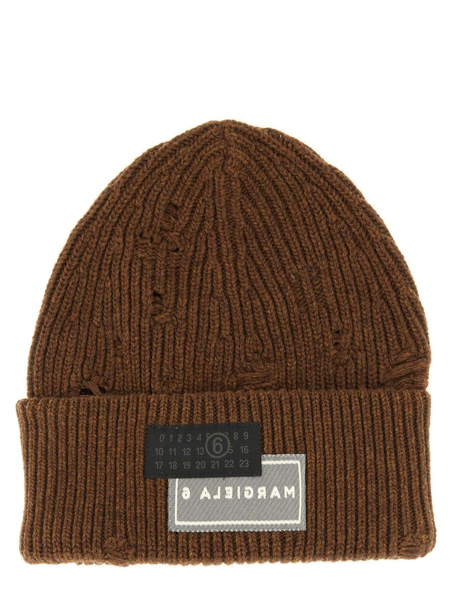 MM6 MAISON MARGIELA BEANIE HAT WITH LOGO
