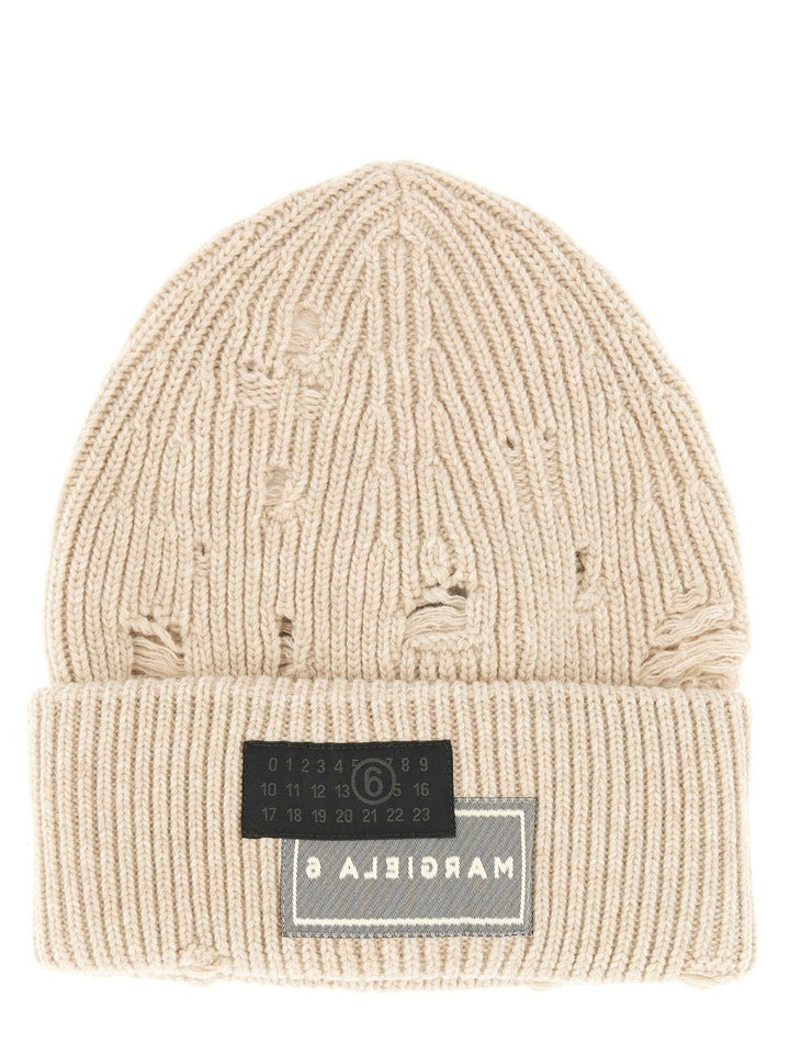 MM6 MAISON MARGIELA BEANIE HAT WITH LOGO