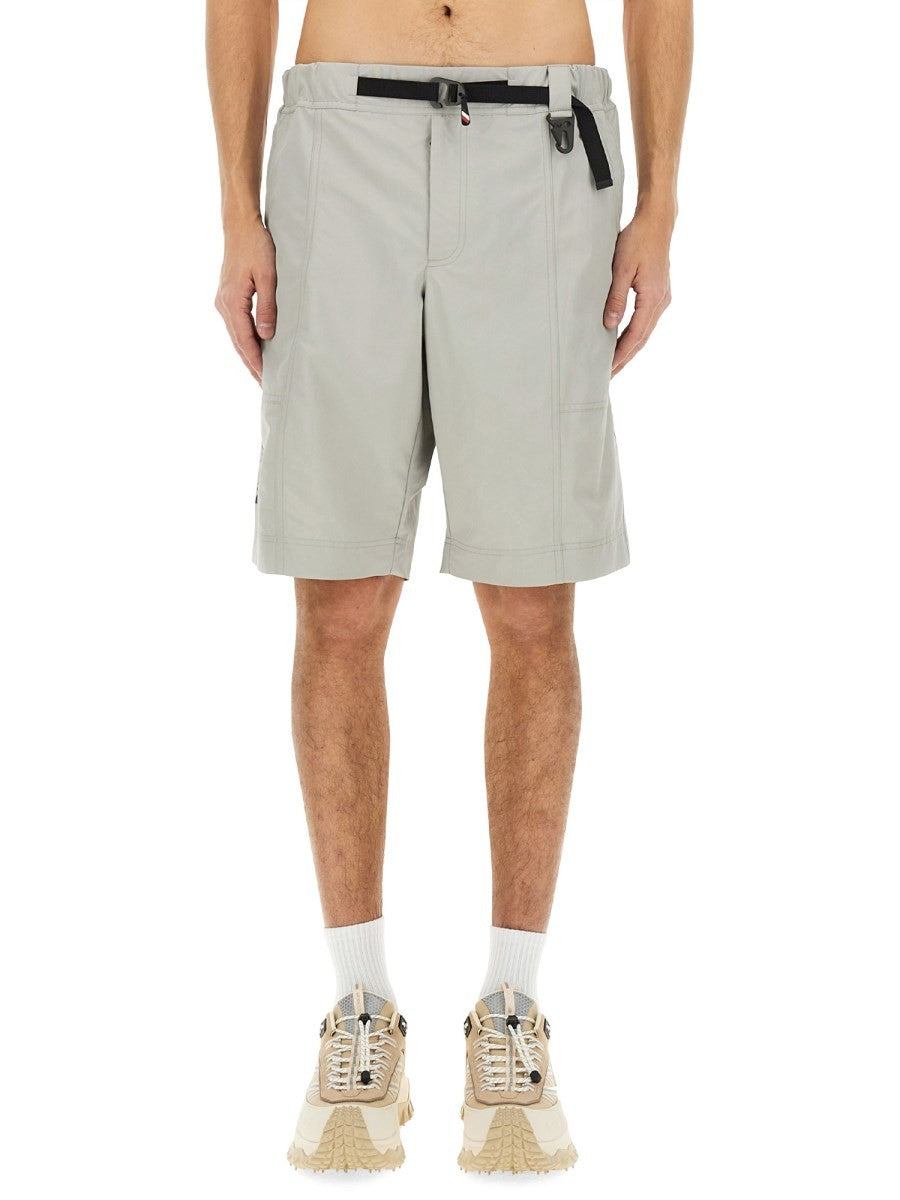 MONCLER GRENOBLE BELTED BERMUDA SHORTS