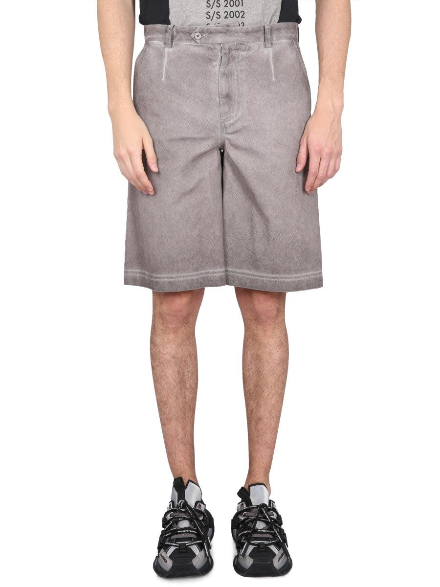 Dolce & Gabbana BERMUDA SHORTS WITH LOGO PLAQUE