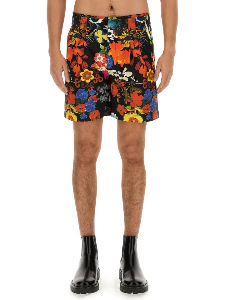 Moschino BERMUDA WITH FLORAL PATTERN