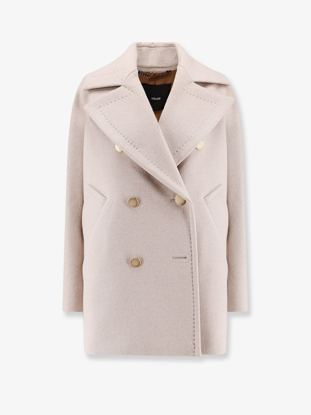 Max Mara Berta cashmere peacoat with gold metal buttons