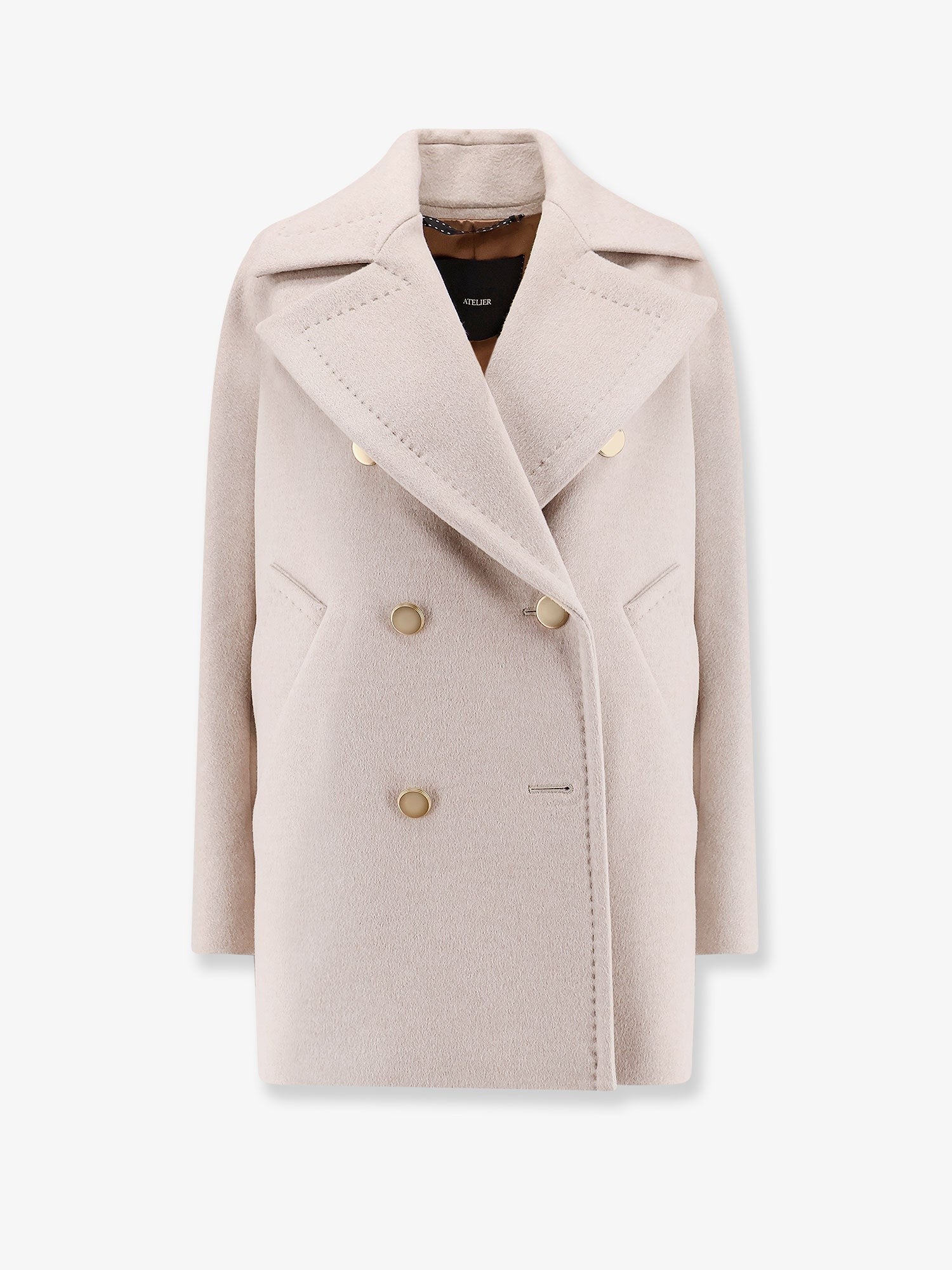 Max Mara Berta cashmere peacoat with gold metal buttons