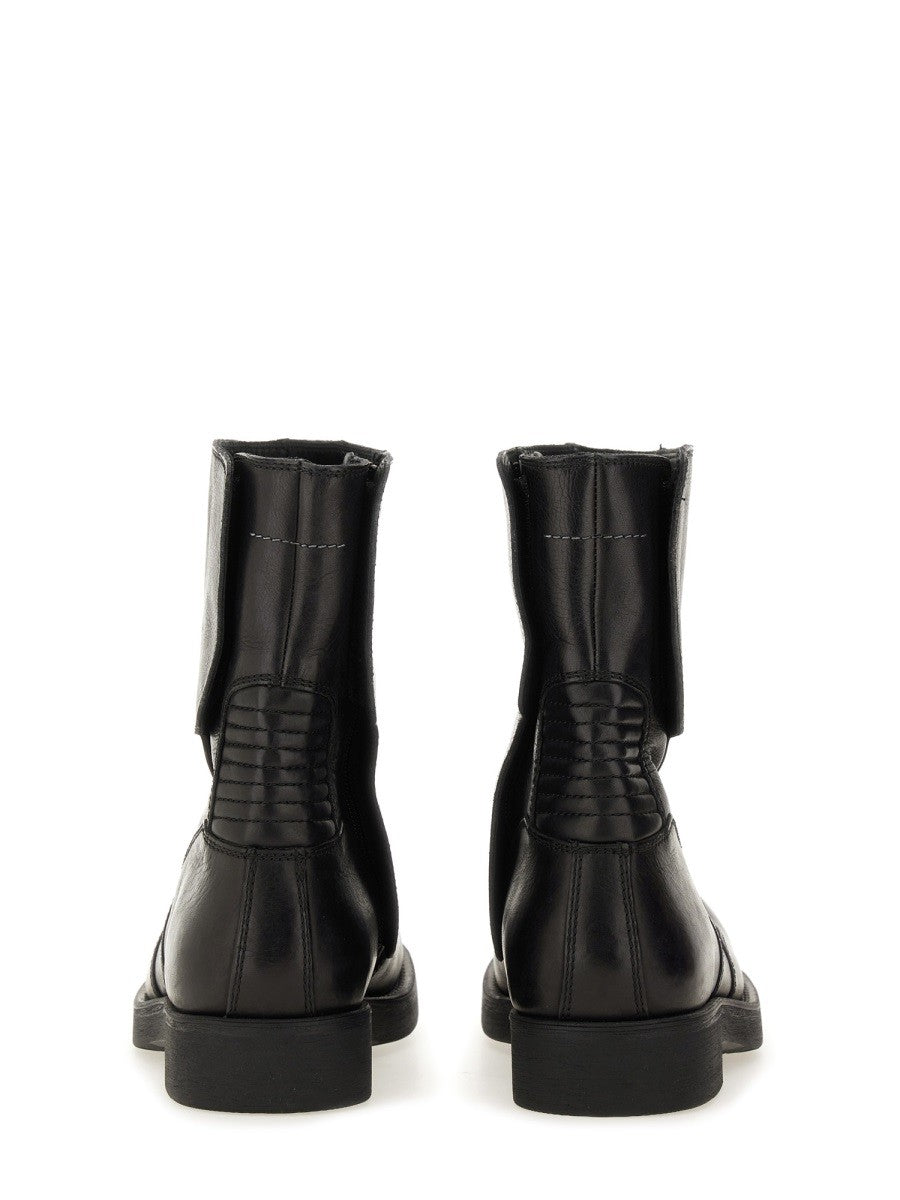 MM6 MAISON MARGIELA LEATHER BIKER BOOT