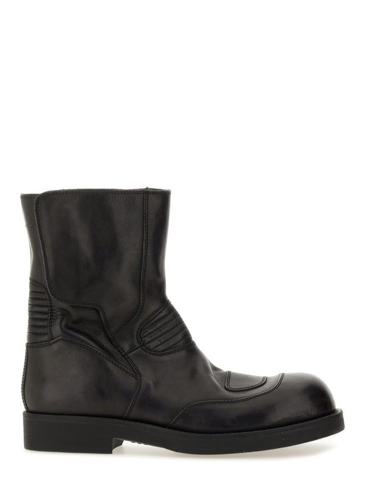 MM6 MAISON MARGIELA LEATHER BIKER BOOT