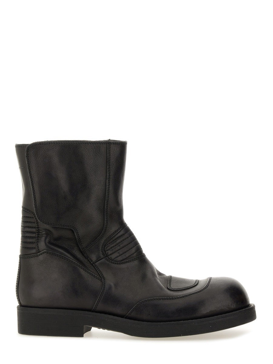 MM6 MAISON MARGIELA LEATHER BIKER BOOT