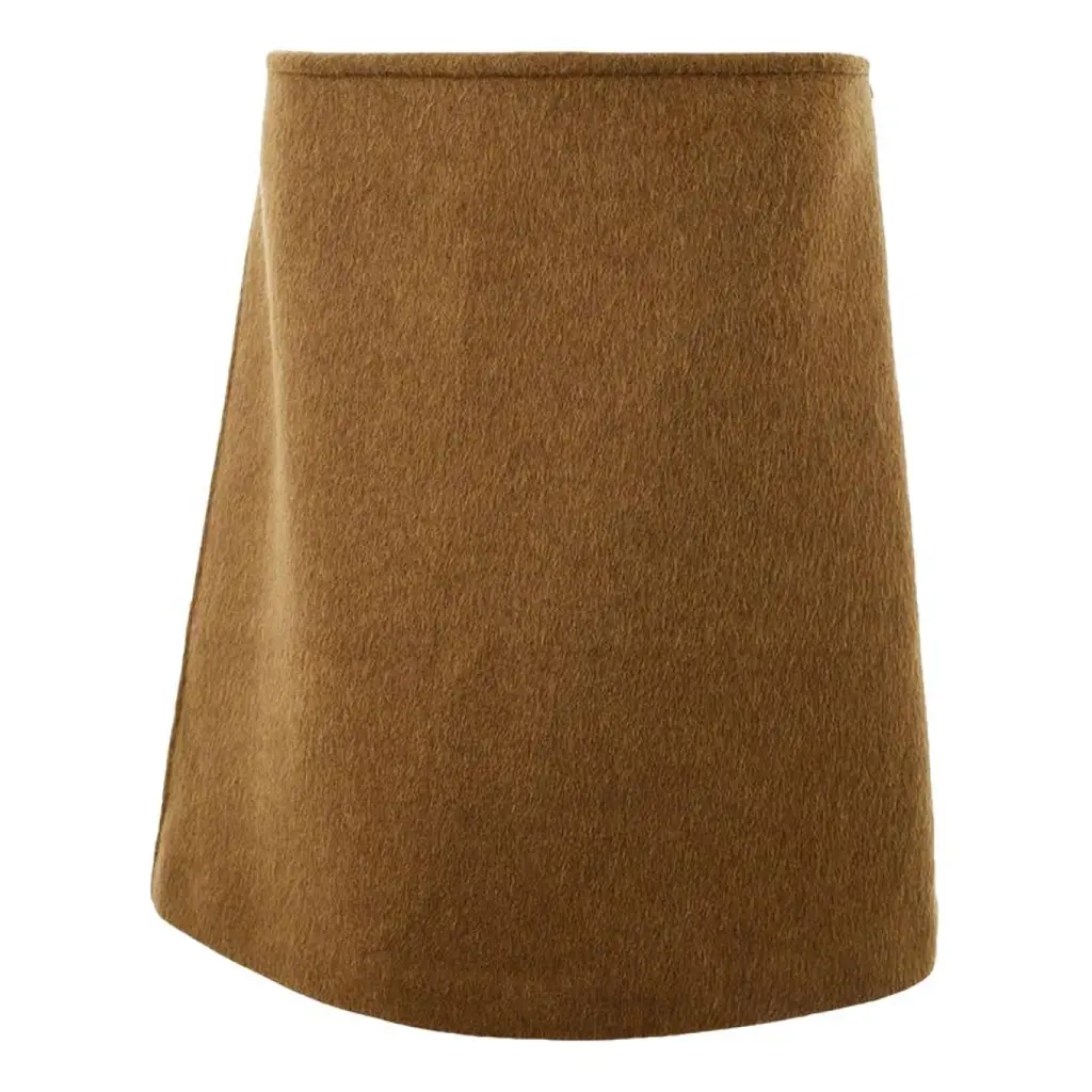 Bottega Veneta wool skirt in camel brown with a simple A-line design