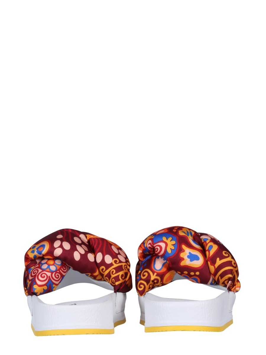 LA DOUBLEJ BRAID SLIDE SANDALS