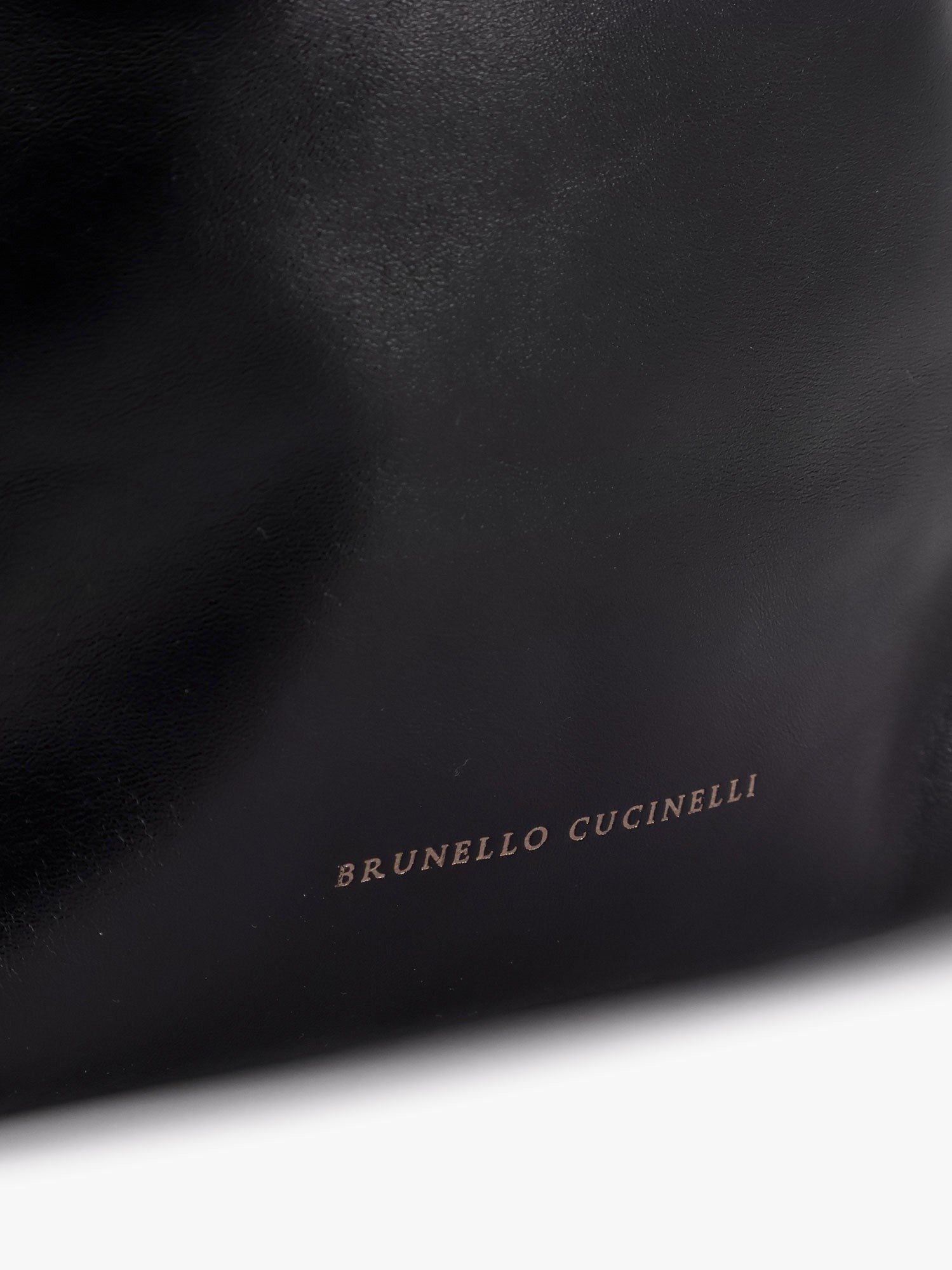 Brunello Cucinelli Bucket Mellow leather bucket bag with Monili detail