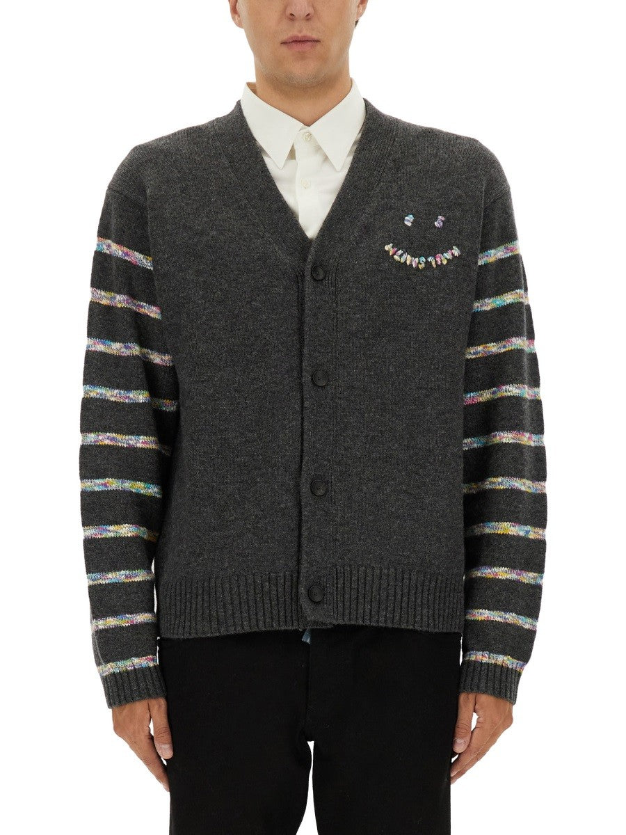 PS BY PAUL SMITH "BUTTON THRU PS HAPPY" CARDIGAN