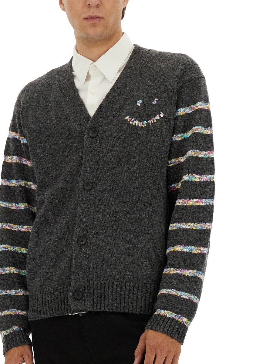 PS BY PAUL SMITH "BUTTON THRU PS HAPPY" CARDIGAN