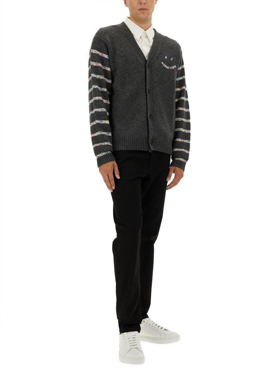 PS BY PAUL SMITH "BUTTON THRU PS HAPPY" CARDIGAN