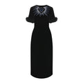 Fendi Fur Trim Velvet Midi Dress – Siebentaschen