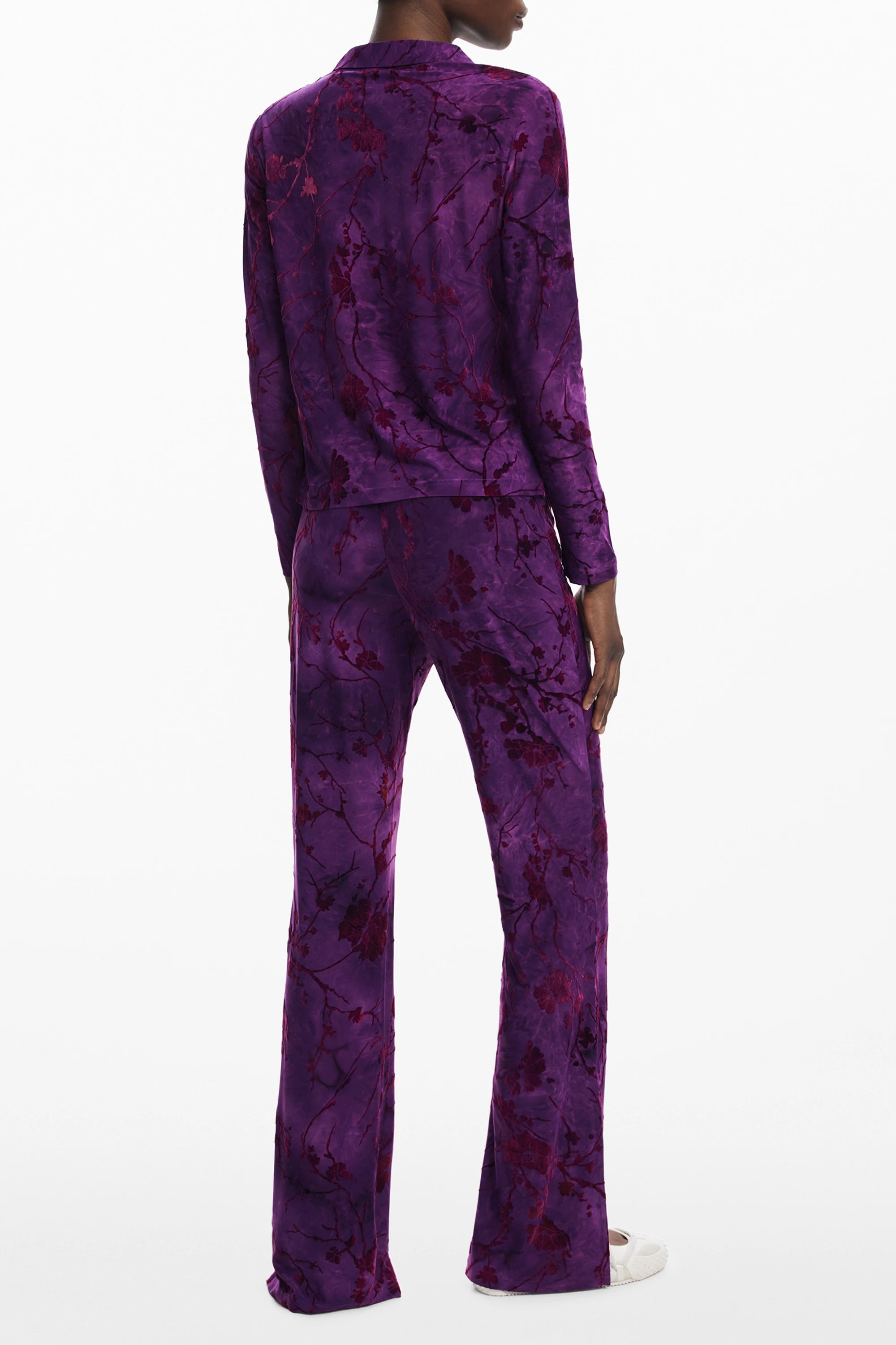 DESIGUAL WOMEN&#39;S LONG-SLEEVED PURPLE SHIRT