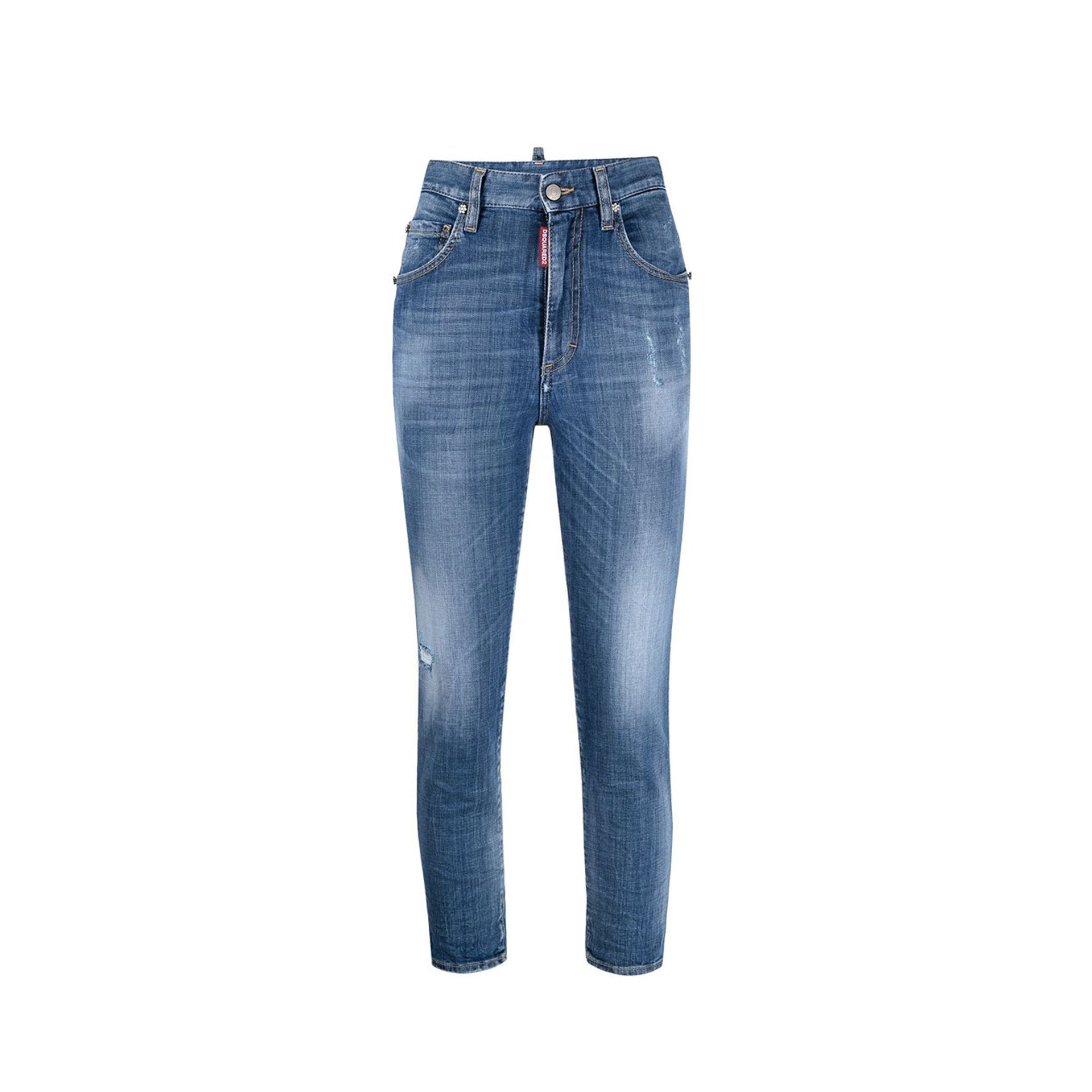 Dsquared2 Coton Denim Cropped Jeans