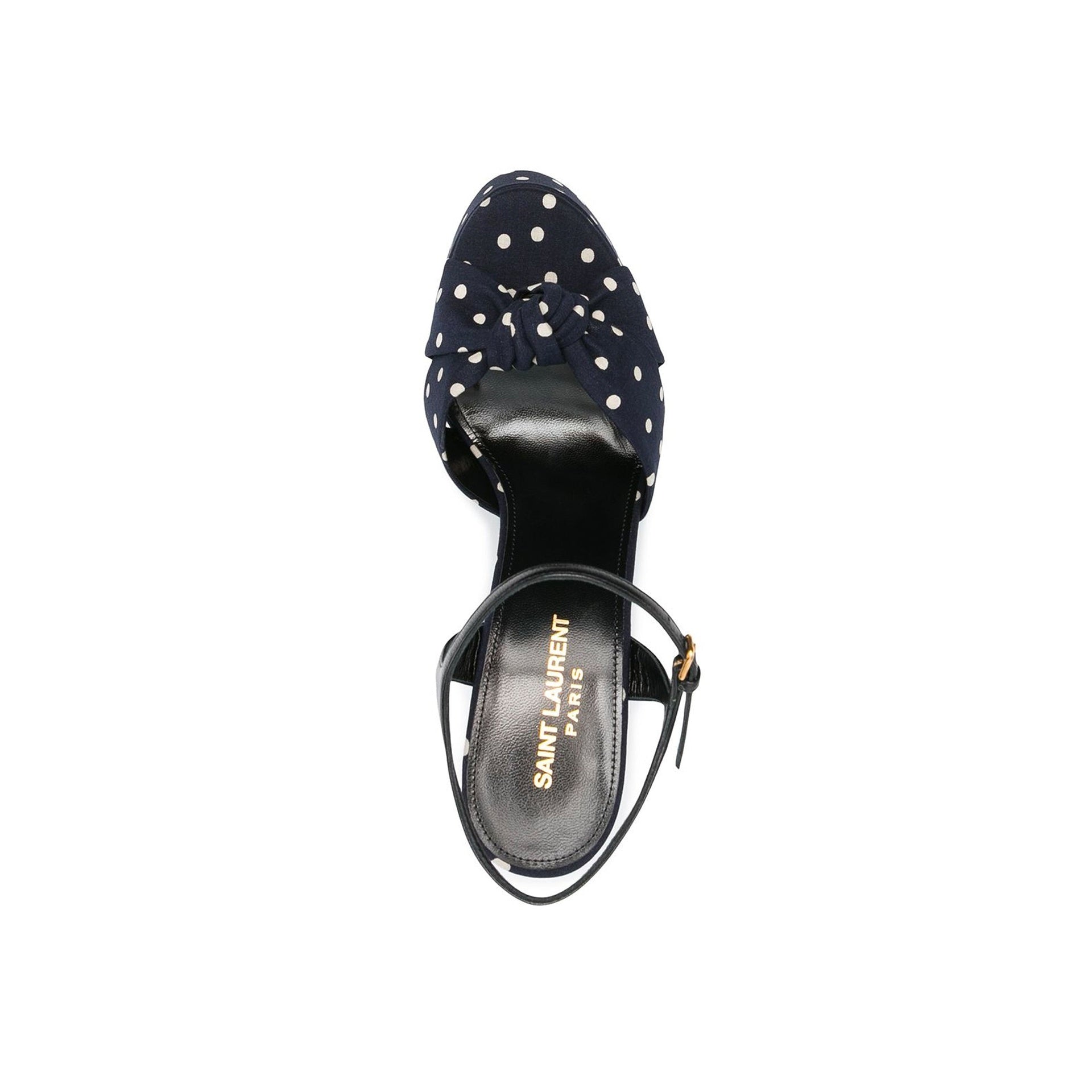 Saint Laurent Bianca Polka-Dot Sandals