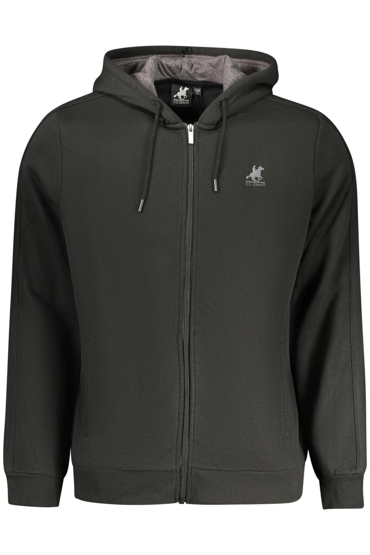 US GRAND MEN&#39;S BLACK ZIP-UP SWEATSHIRT