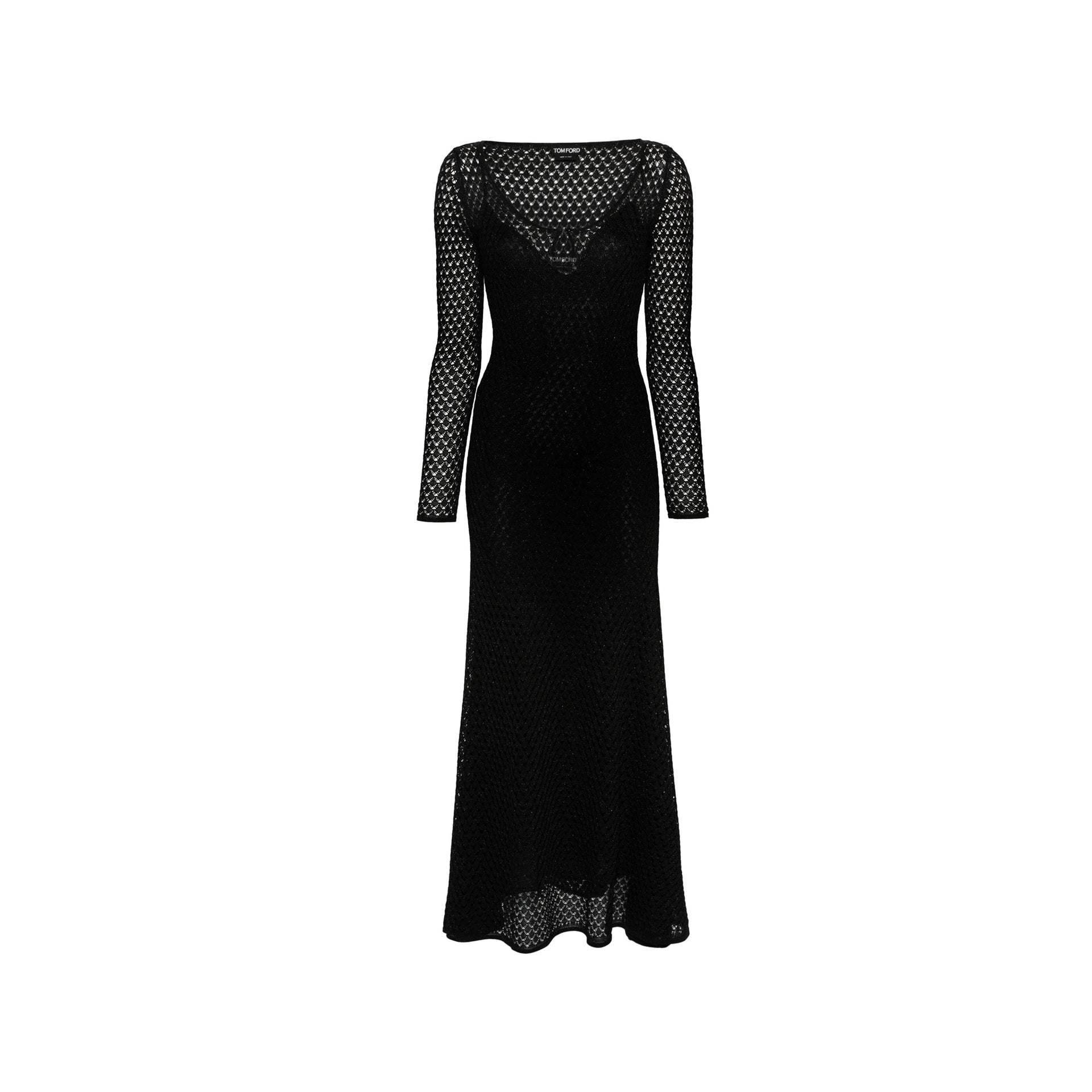 Tom Ford Lurex Crochet Maxi Dress
