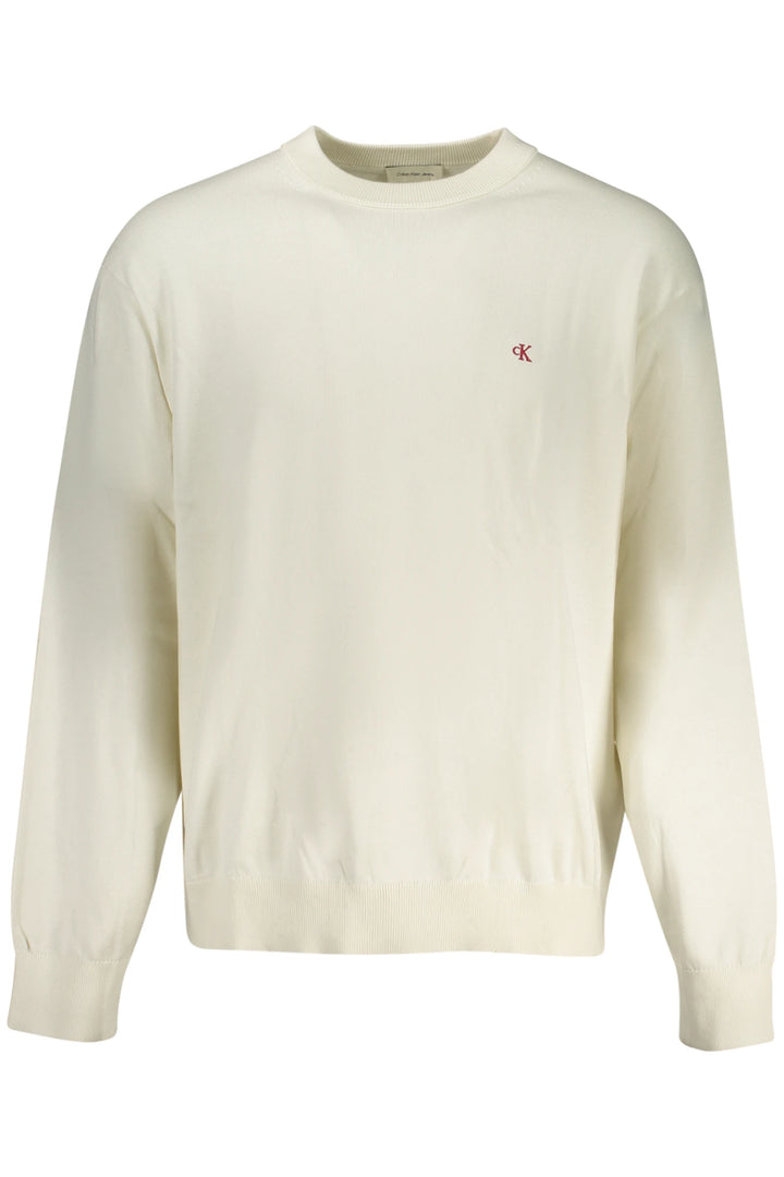 CALVIN KLEIN MEN&#39;S WHITE SWEATER